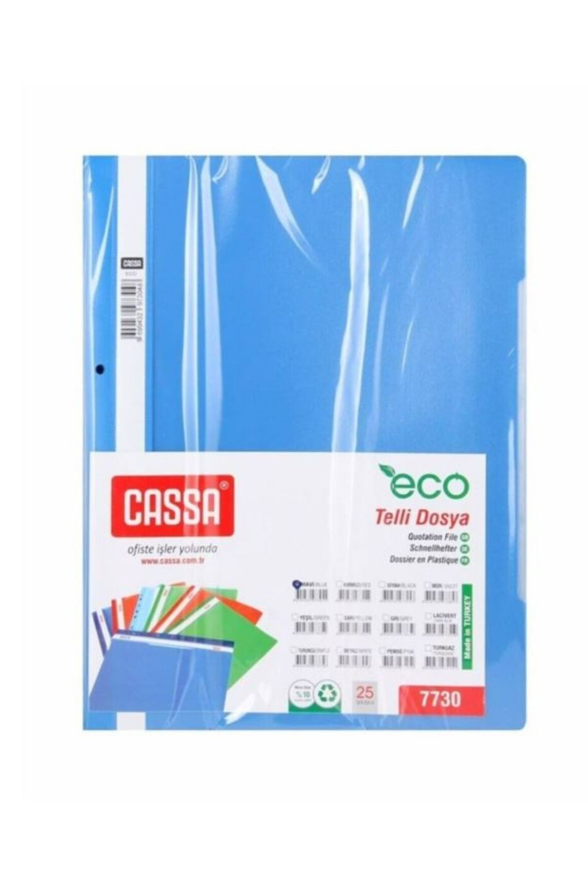 Telli Dosya Plastik Eco A4 Mavi 7730 - 50'li Paket