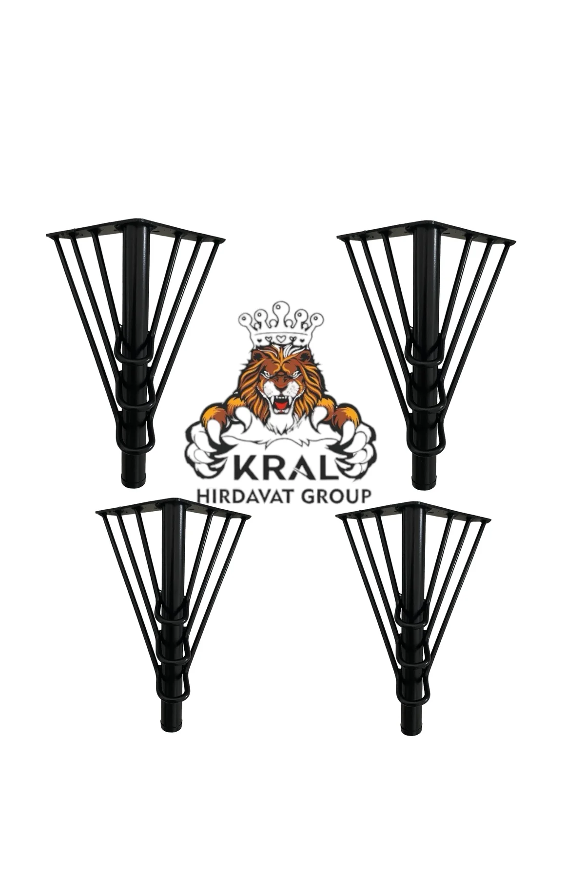 Telli Metal Mat Siyah Mobilya Ayağı 18 Cm Çok Amaçlı Ayak, Koltuk