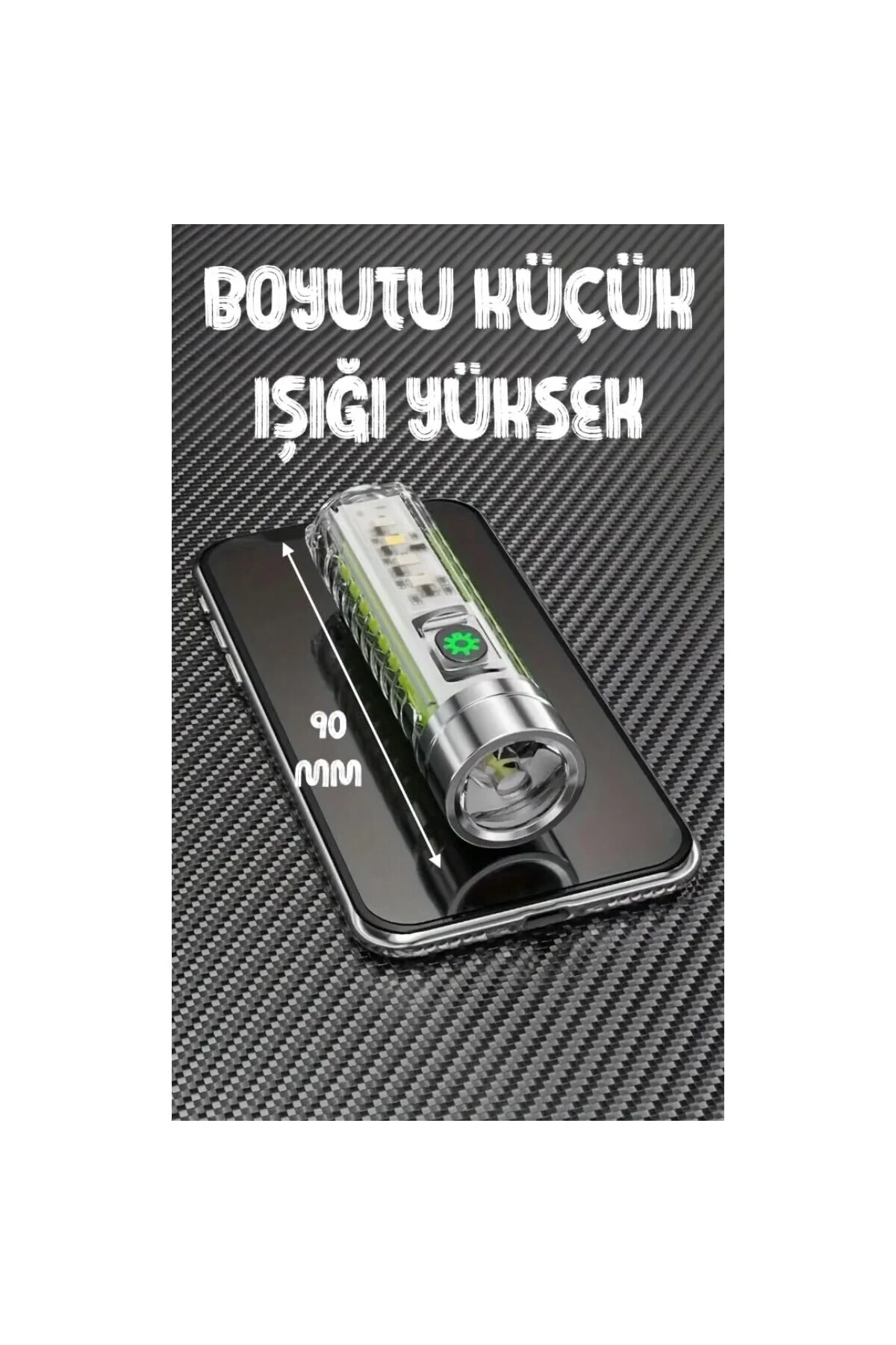 Telvesse Çakarlı Ledli Şarjlı 9 UV Işıklı SOS Acil Durum Anahtarl