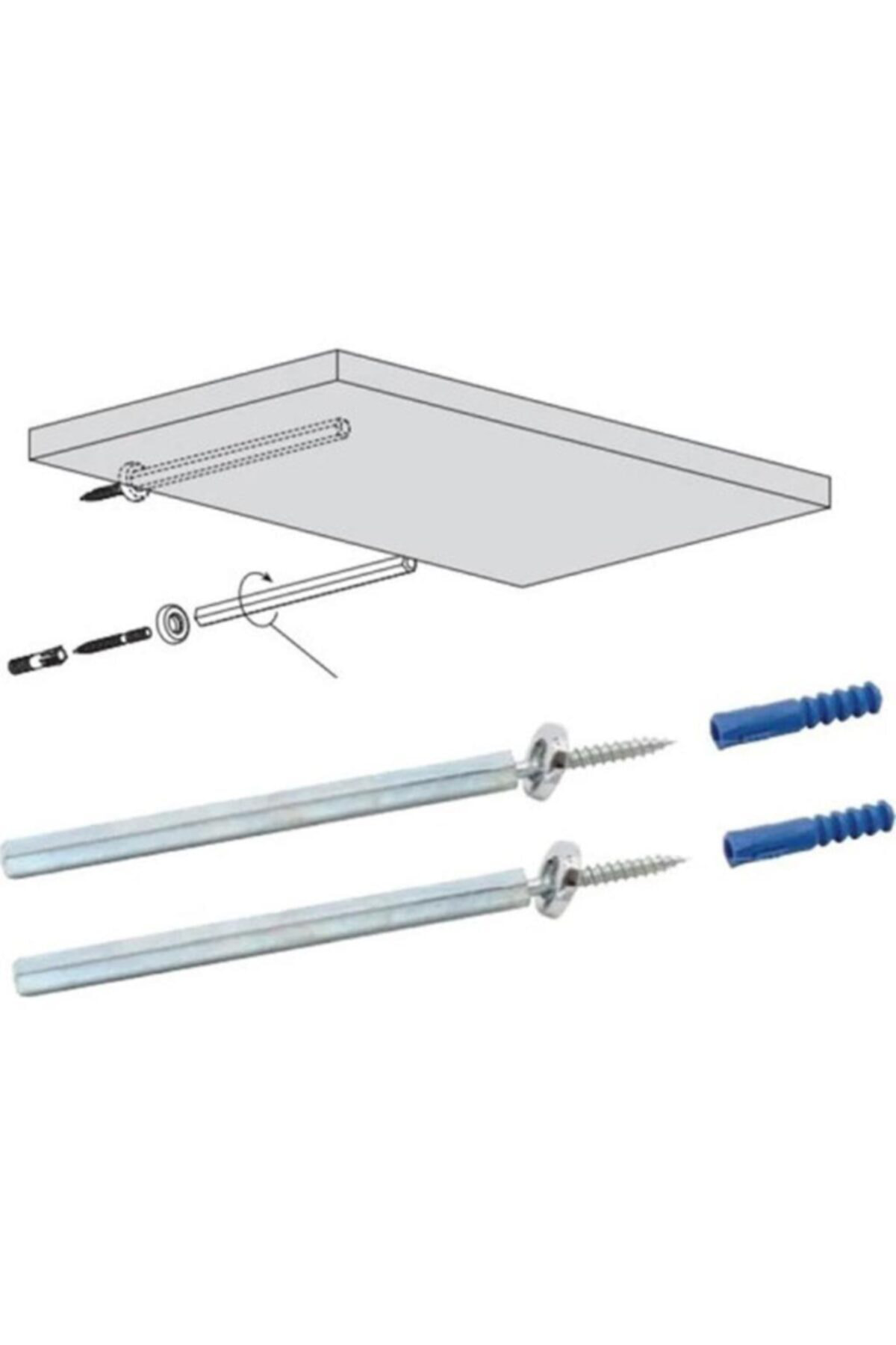 Telvesse Kolay Montaj Gizli Raf Tutucu 8 Mm X 10 Cm 2 Adet