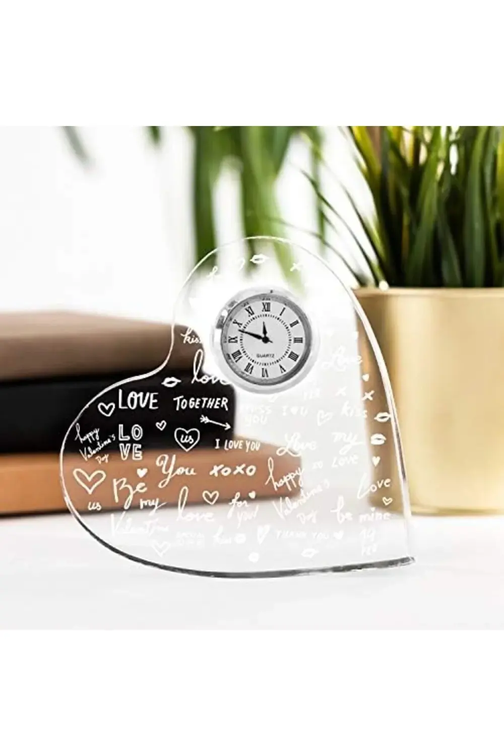Temalı Hediye Akrilik Kalp Saat 1185222