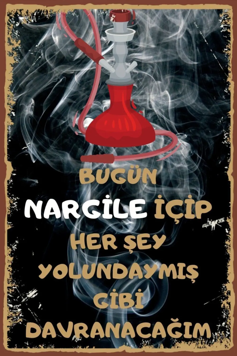 Temalı Retro Ahşap Poster (Içip)