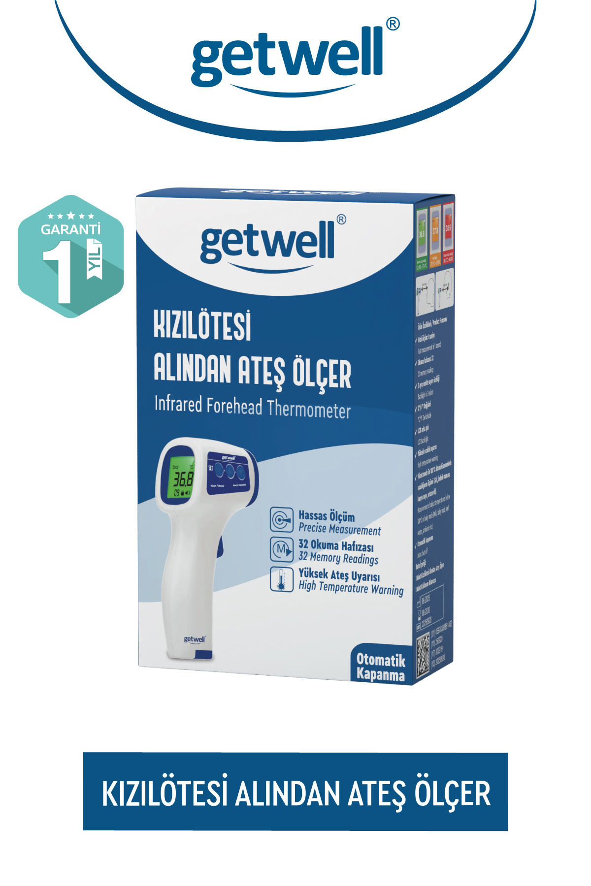 Temassız Alından Ateş Ölçer Kızılötesi Dijital – Yetişkin & Bebek