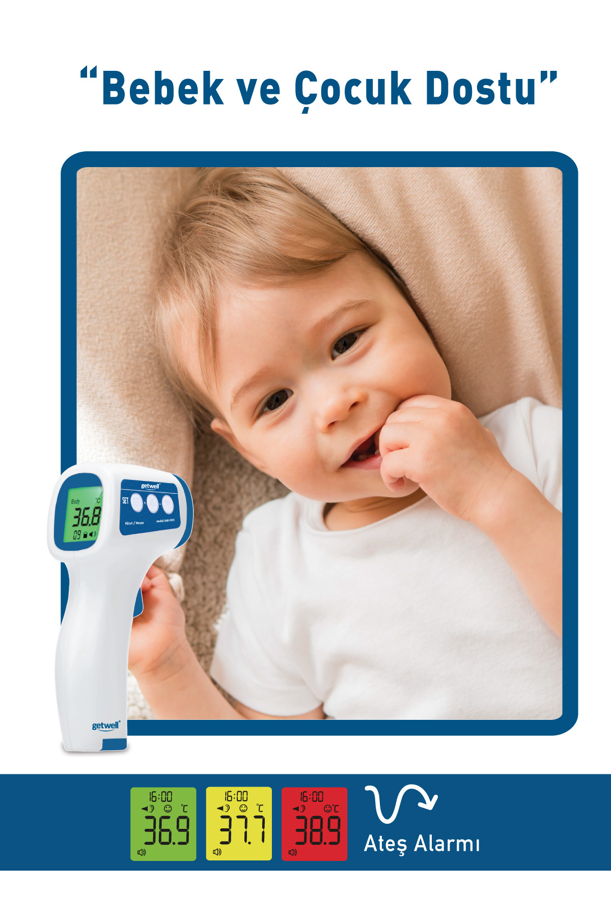 Temassız Alından Ateş Ölçer Kızılötesi Dijital – Yetişkin & Bebek