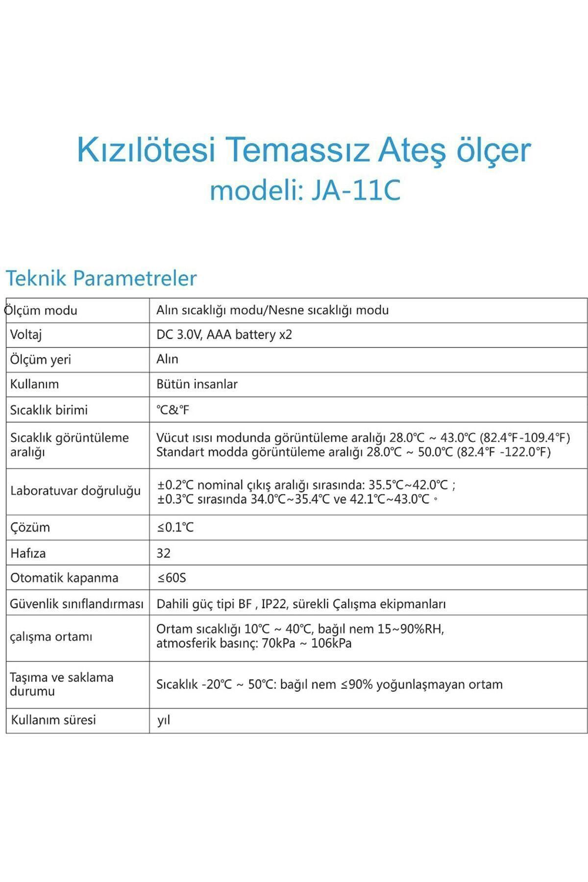 Life Net Medikal Temassiz Ateş Ölçer Kizil Ötesi Vücut Ve Alindan Termometre Ja-11