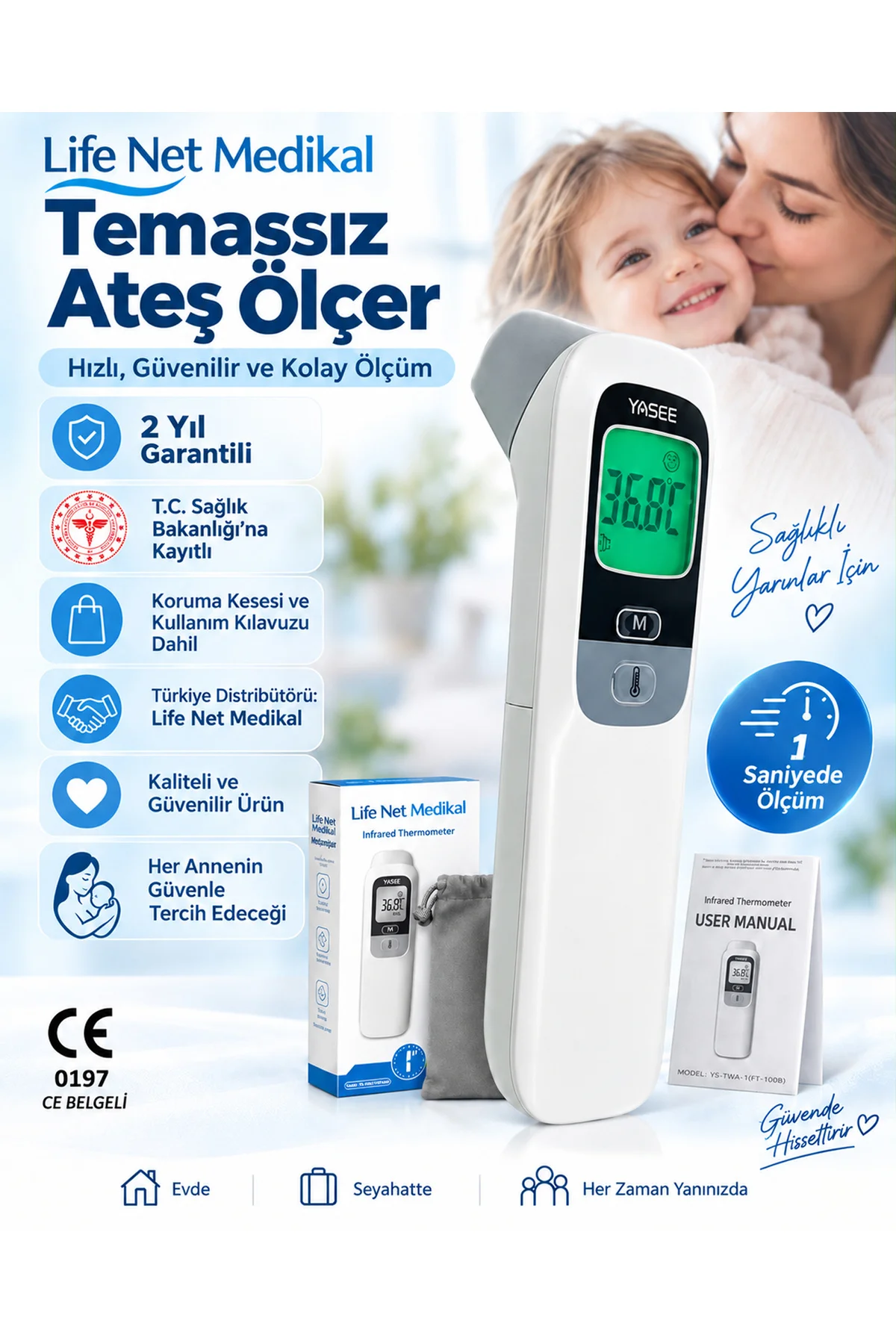 Temassız Ateş Ölçer Alından Ölçer -ft-100b - Görsel 2