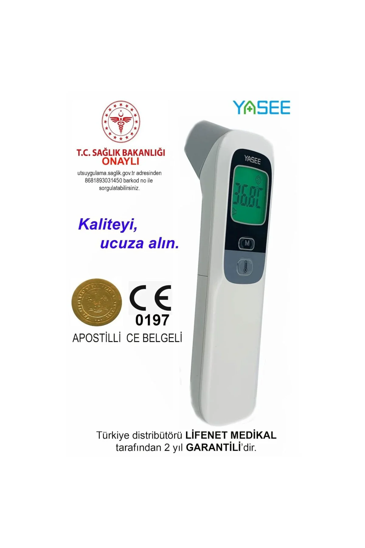 Temassız Ateş Ölçer Kızıl Ötesi Vücut Ve Alından Termometre Ft-10