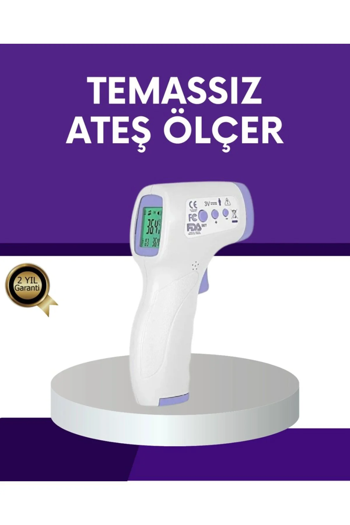 Temassız Ateş Ölçer Dijital Kızılötesi Termometre Hızlı Ölçüm