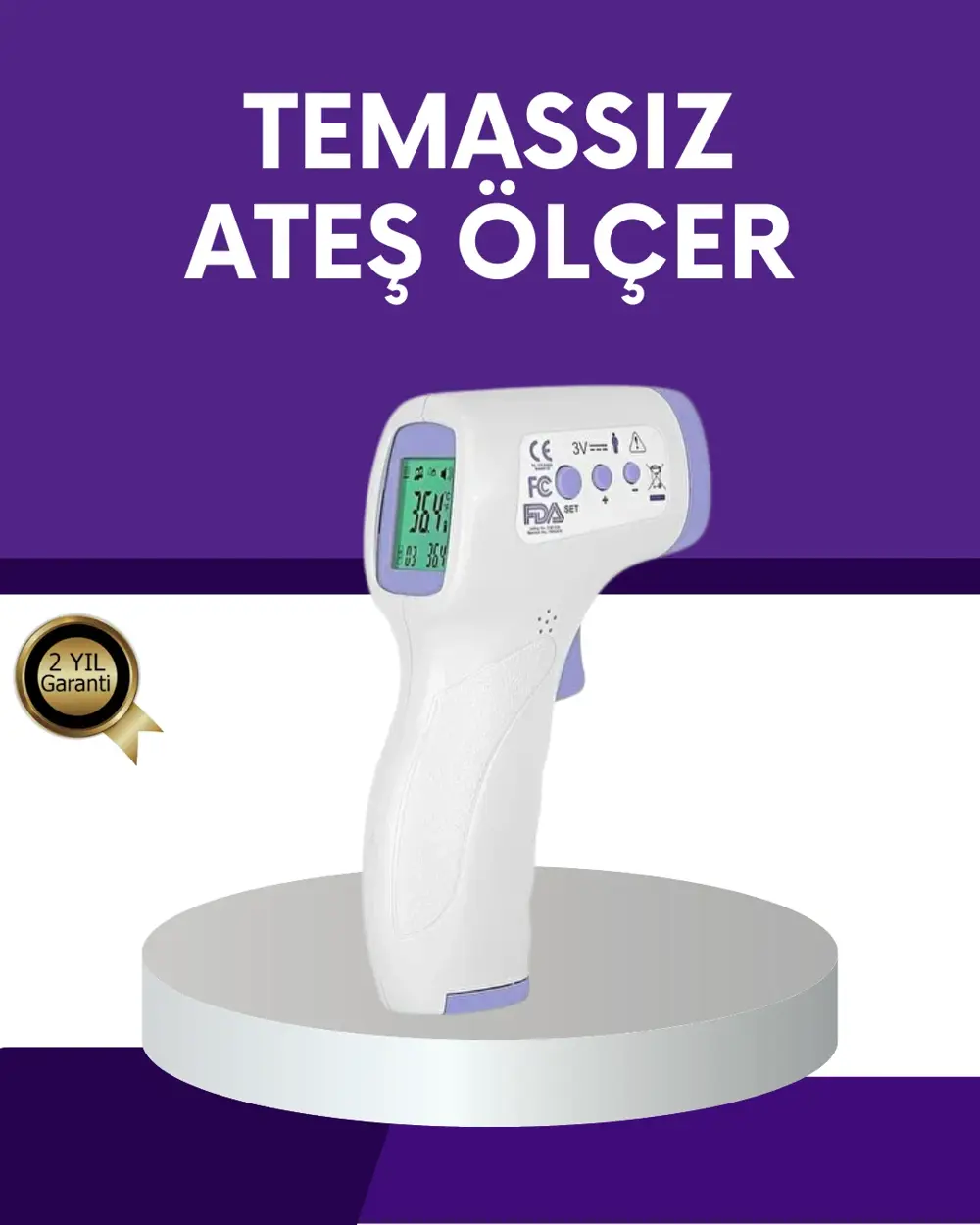 Temassız Ateş Ölçer Dijital Kızılötesi Termometre Hızlı Ölçüm