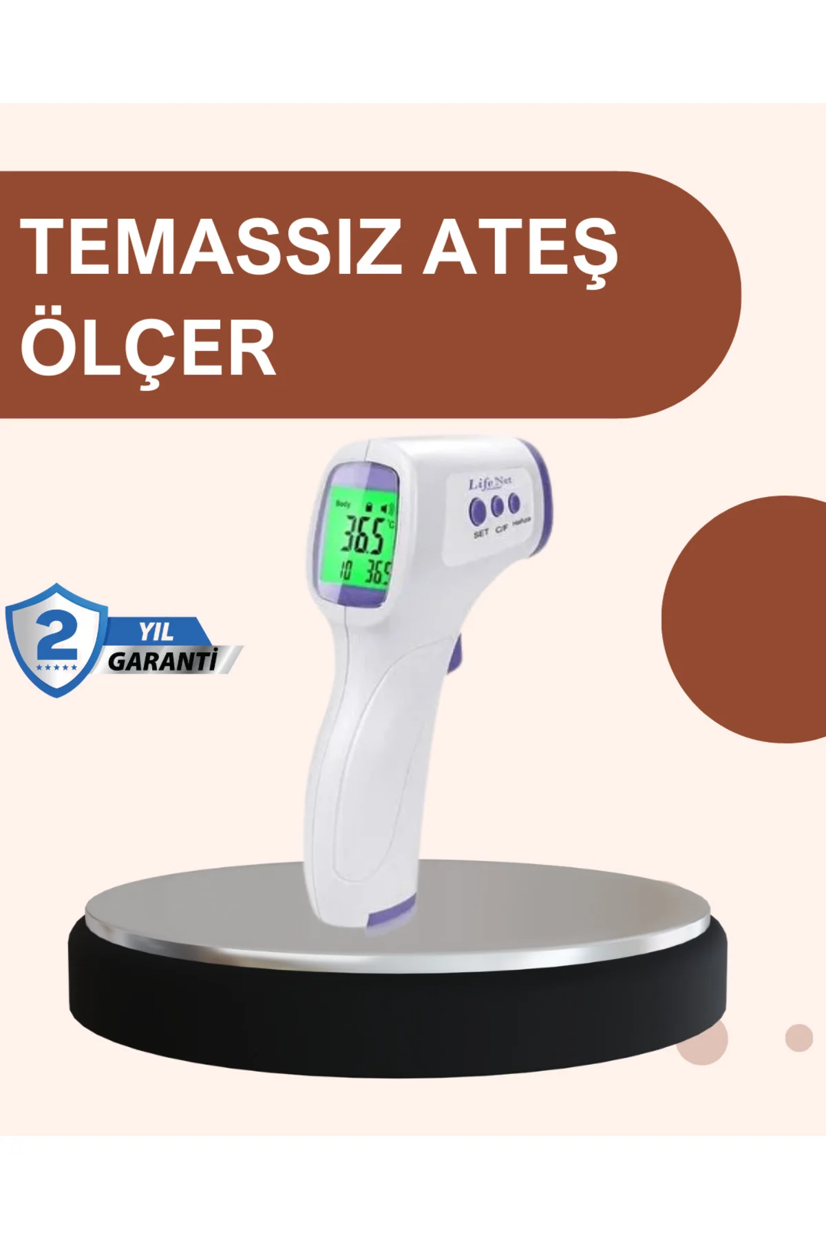 Temassız Dijital Ateş Ölçer Büyük Ekranlı Hızlı Okuma