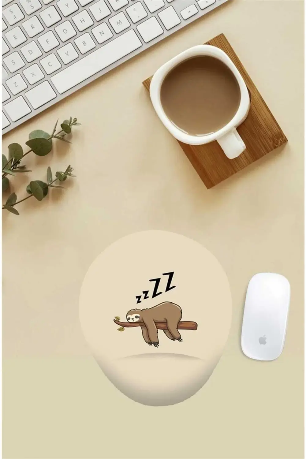 Tembel Hayvan Desenli Bilek Destekli Mouse Pad