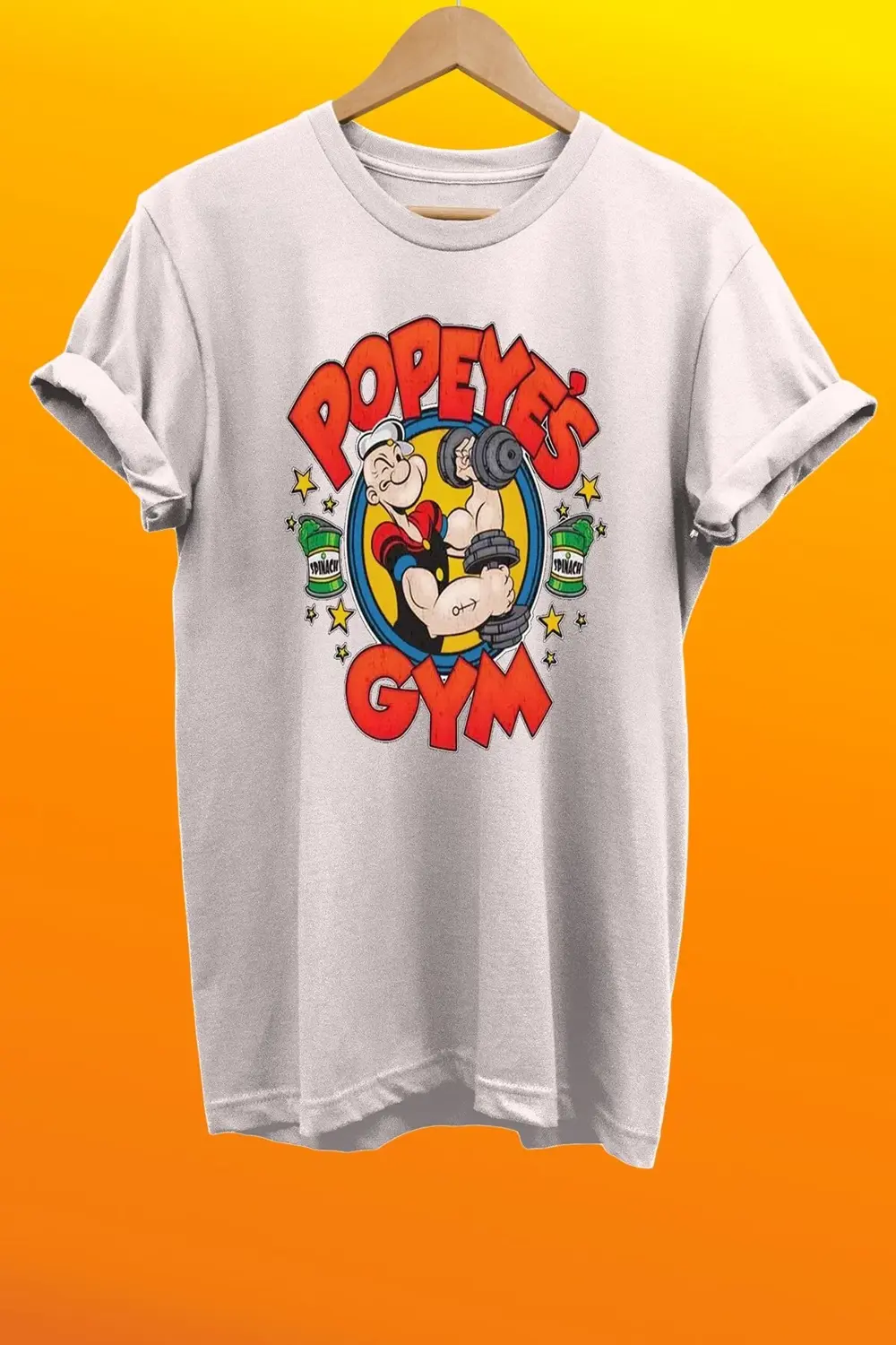 Temel Reis Popeye Gym Baskılı %100 Pamuk Basic T-shirt Normal Bed