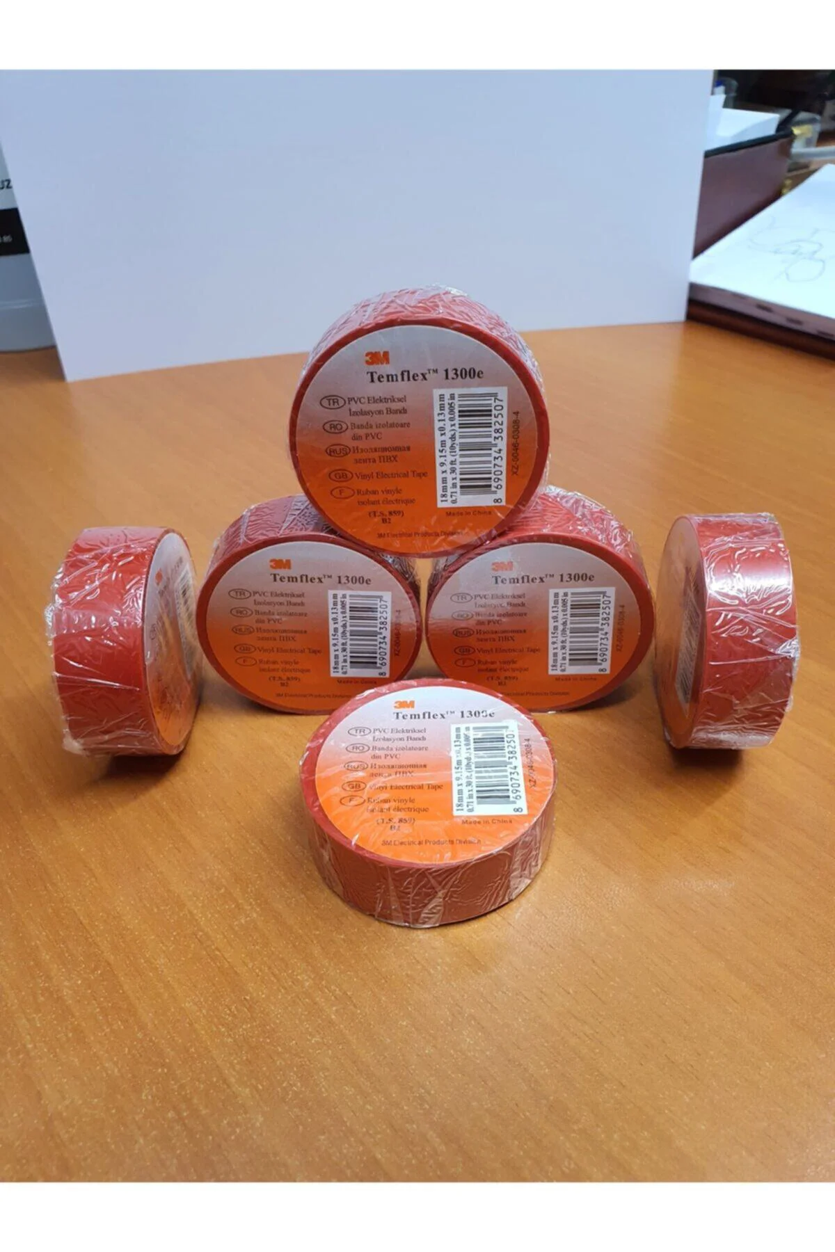 Temflex 1300e Pvc Elektrik Bandı - Kırmızı - 18 Mm X 9,15 M ( 10 
