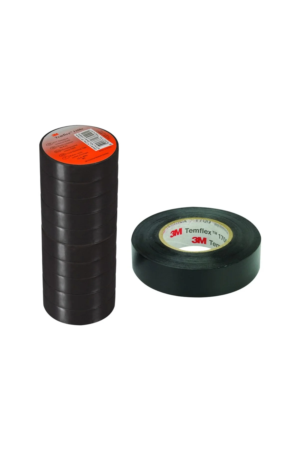 Temflex 1300E Siyah 10'lu Paket Pvc Izole Bant 0.13X19X0.13MM Izole Elektrik Bandı Temflex 1300E Siyah 10'lu Paket Pvc Izole Bant 0.13X19X0.13MM Izole Elektrik Bandı