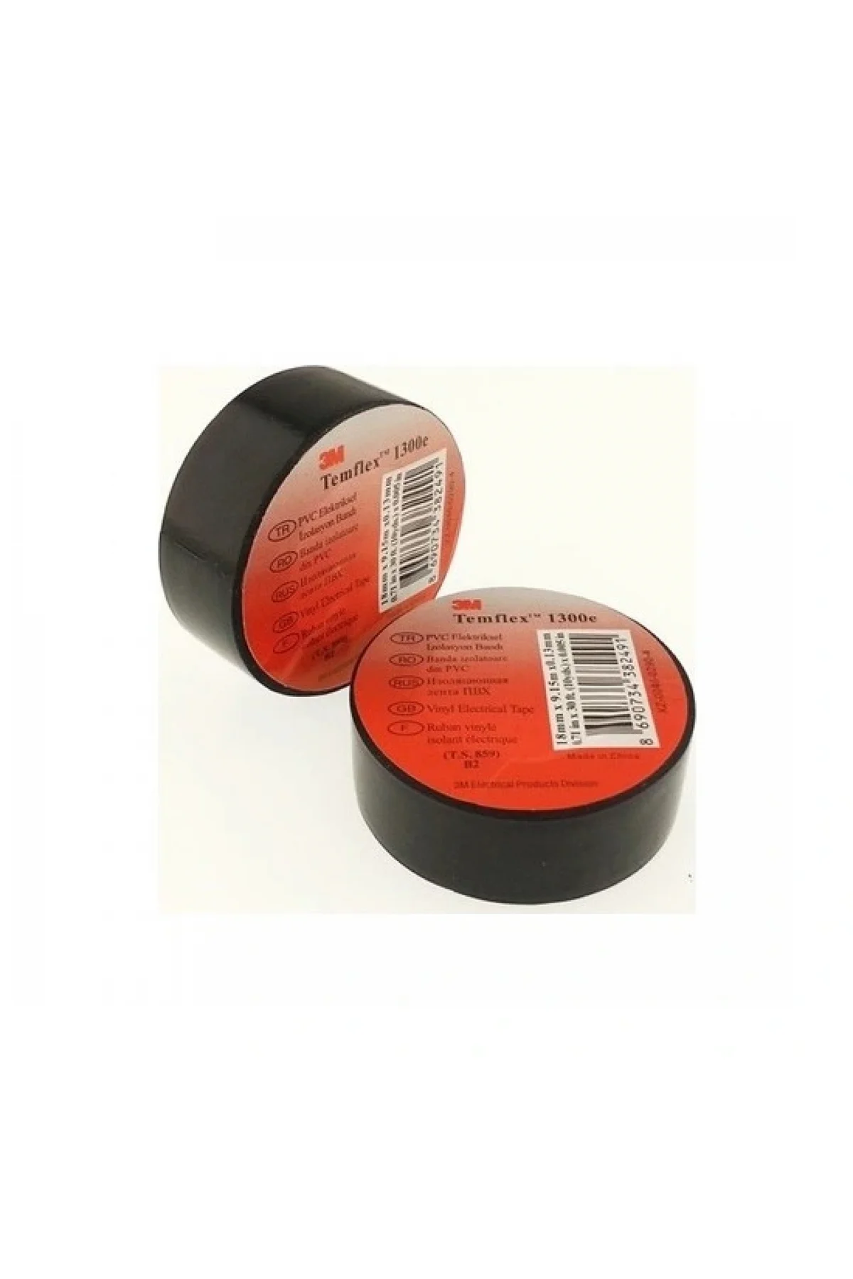 Temflex 1300E Siyah 10'lu Paket Pvc İzole Bant 0.13x19x0.13Mm