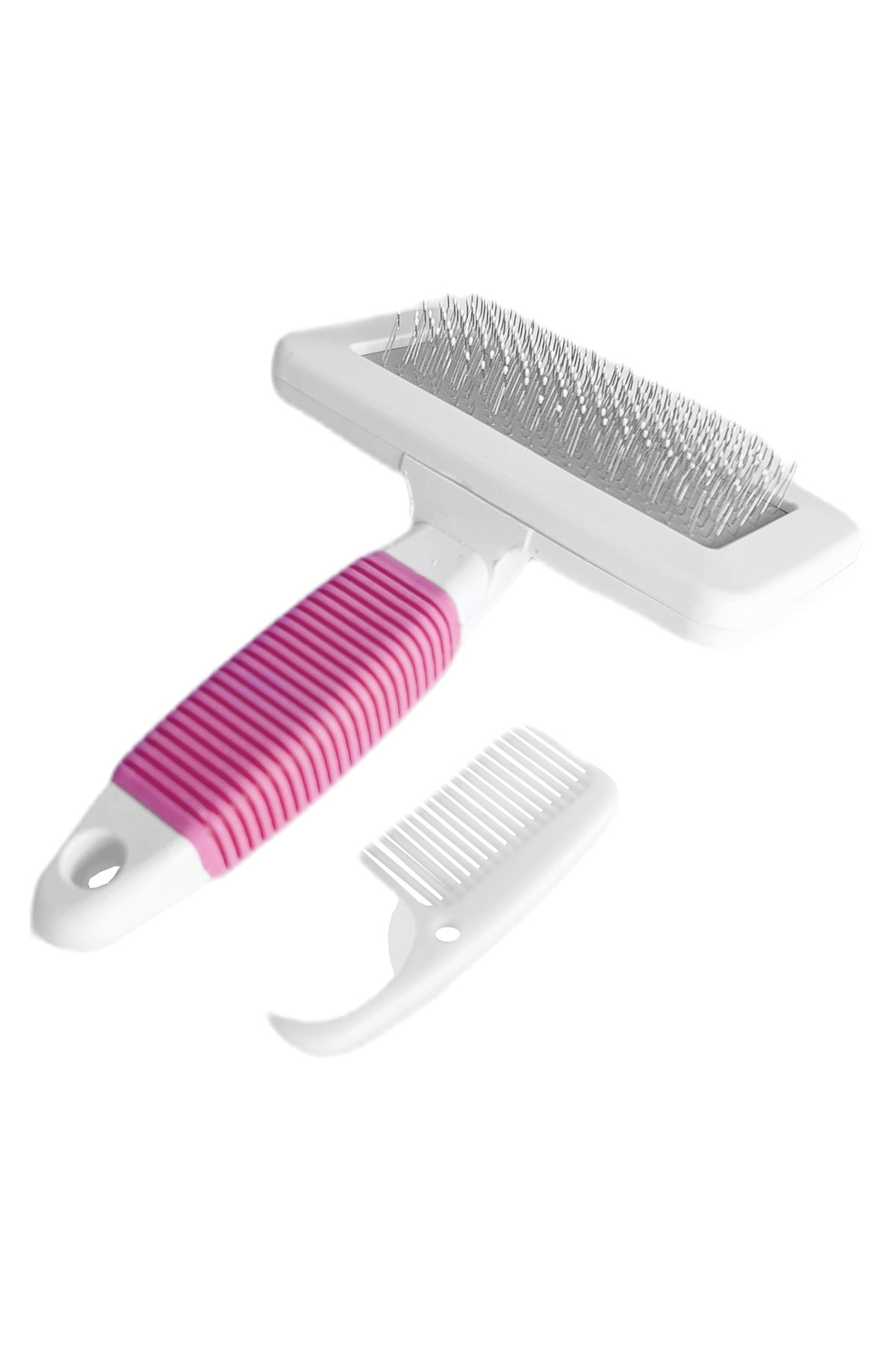 Brcdesing Temizleme Aparatlı Kedi Köpek Tarağı 9.5 Cm-14 Cm Medium Pembe