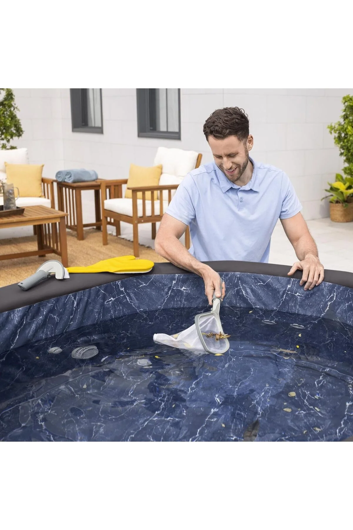 Temizlik Seti Lay–Z Spa – 3 adet – Ağ – Temizleme fırçası – Ovma eldiveni - Görsel 2