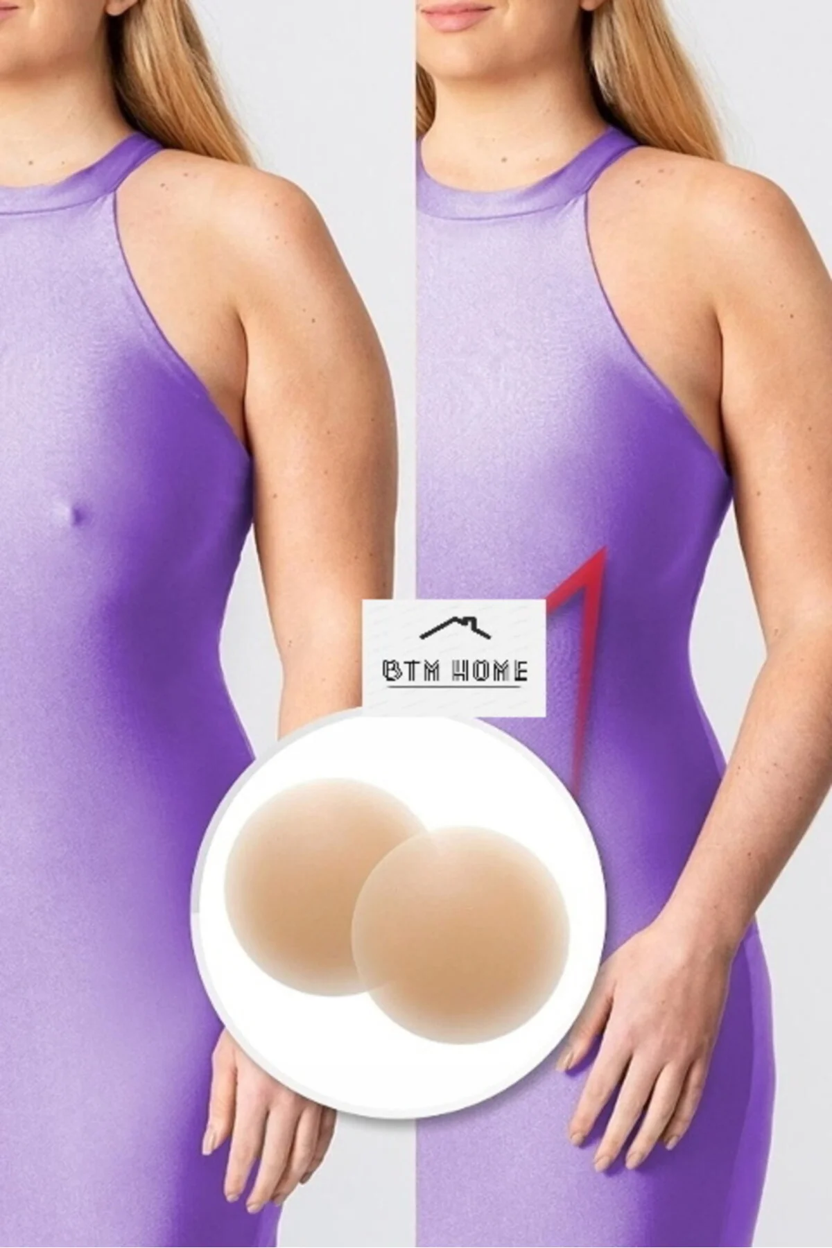 Ten Rengi Göğüs Ucu Kapatici Silikon 1 Çift Yapışkanlı Göğüs Ucu 