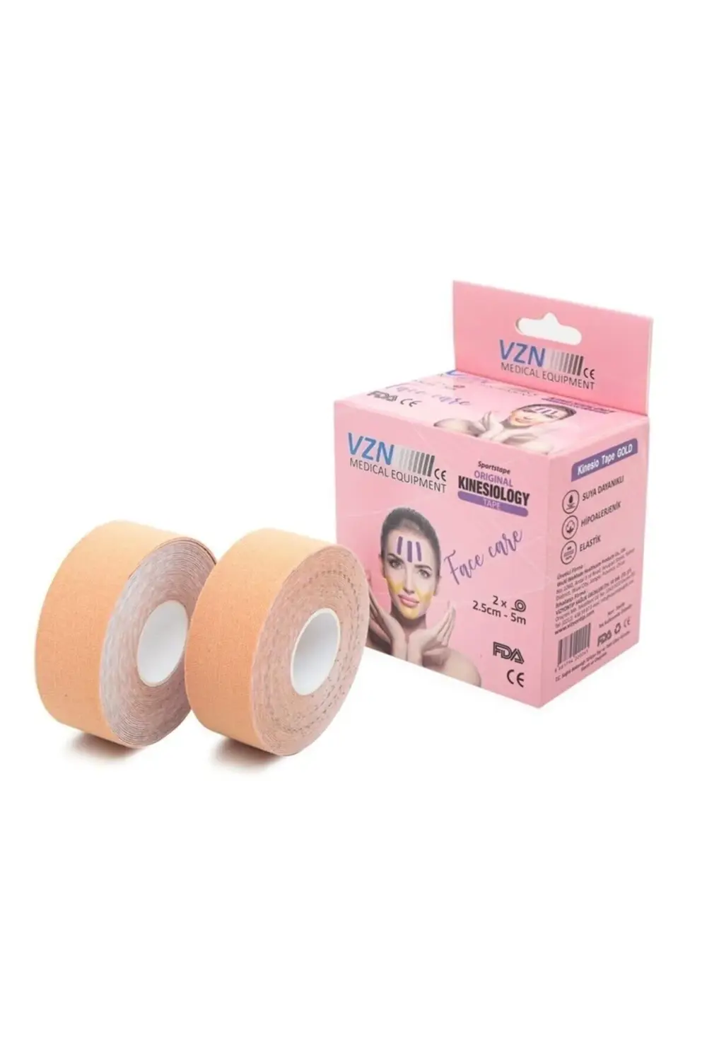 Ten Rengi Yüz Yoga Bandı 2 Adet 2,5cmx5mt Sporcu Kinesyo Ağrı Kin