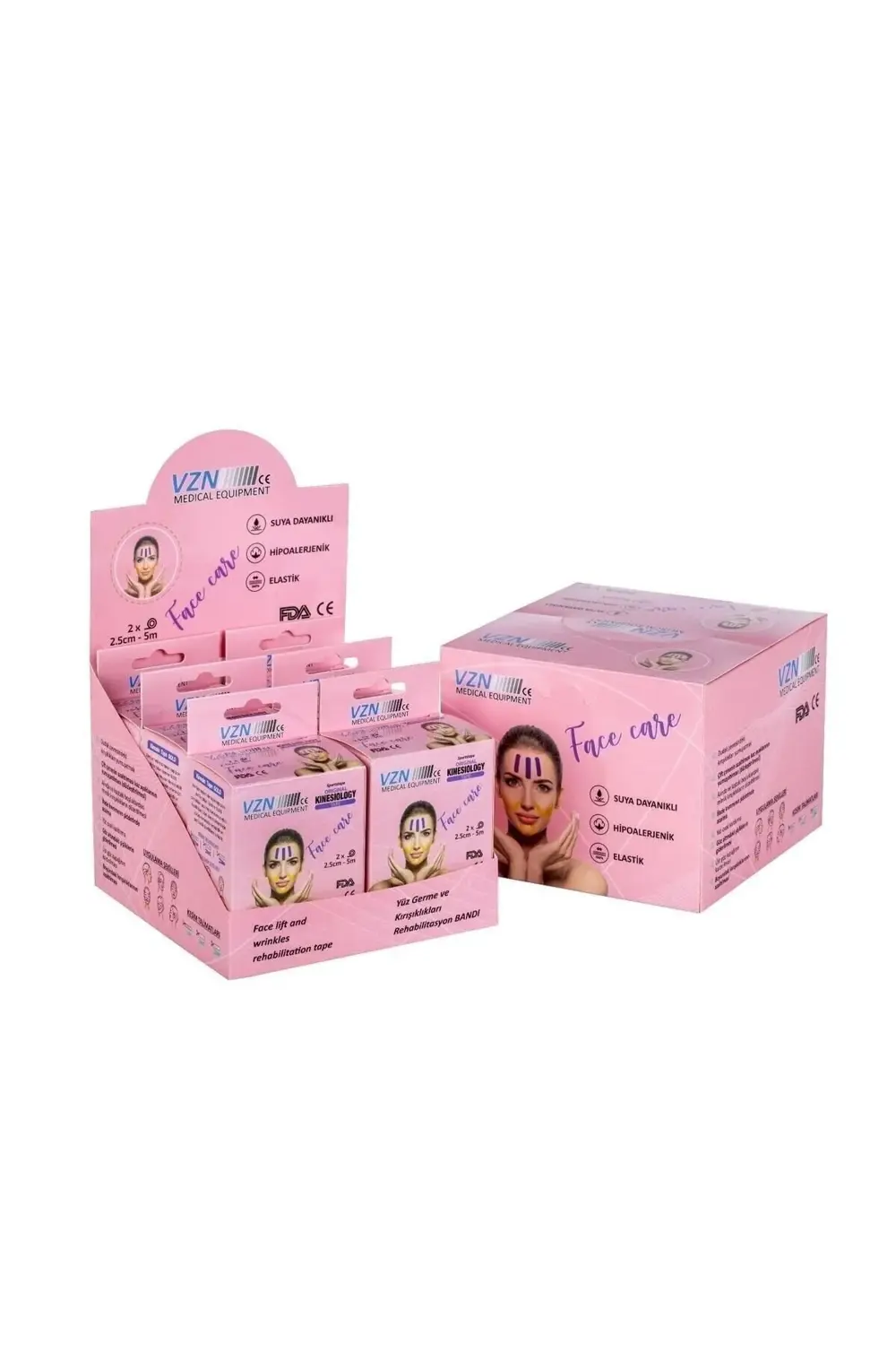 Ten Rengi Yüz Yoga Bandı 2 Adet 2,5cmx5mt Sporcu Kinesyo Ağrı Kin