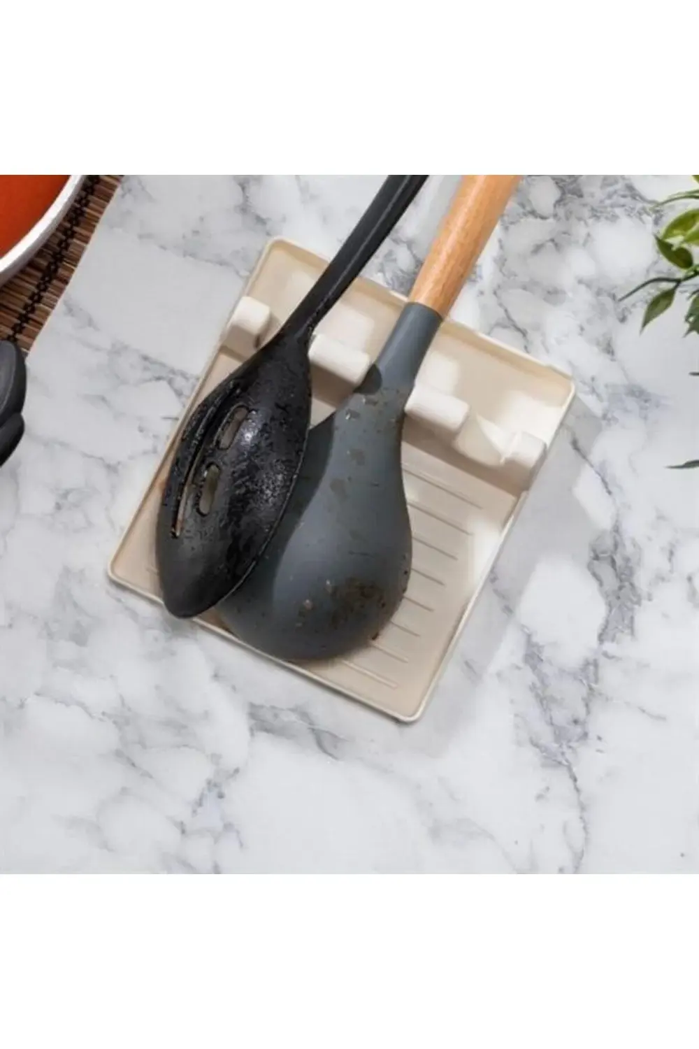 ® Tencere Kapak Tutuculu Kaşıklıklı Tencere Kapak Standı Pratik K