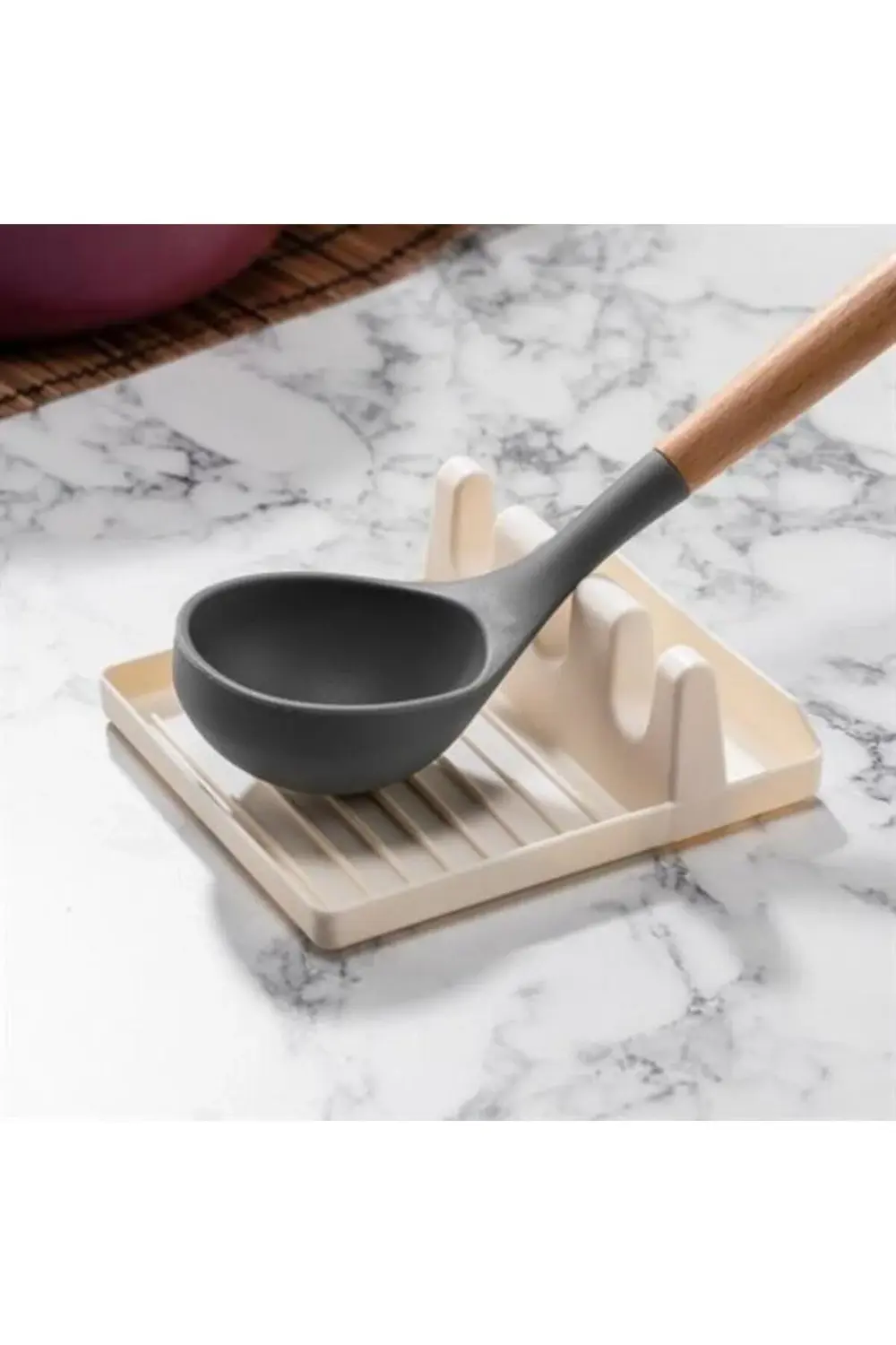 ® Tencere Kapak Tutuculu Kaşıklıklı Tencere Kapak Standı Pratik K