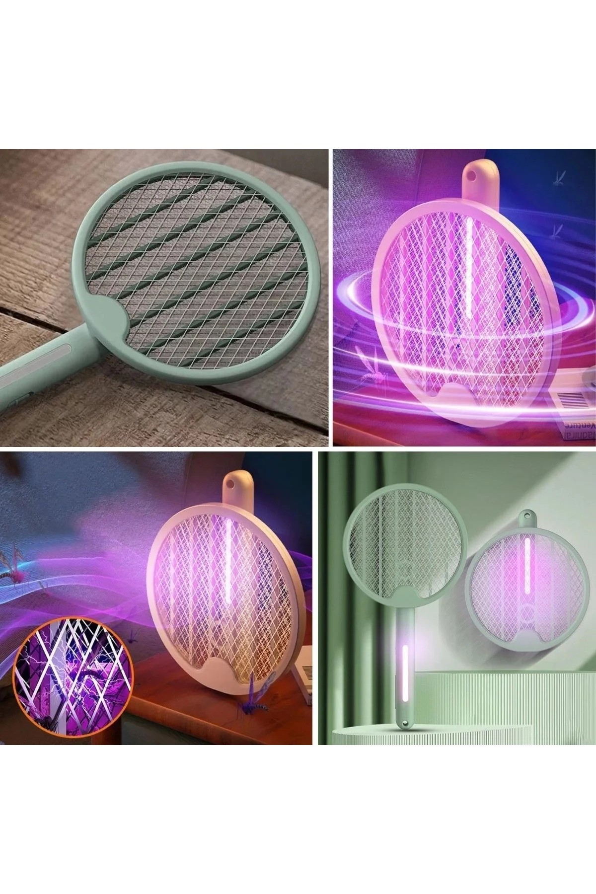 Tenis Raketi Tipi Masaüstü Olabilen Gece Lambalı Sinek Kovucu,öld