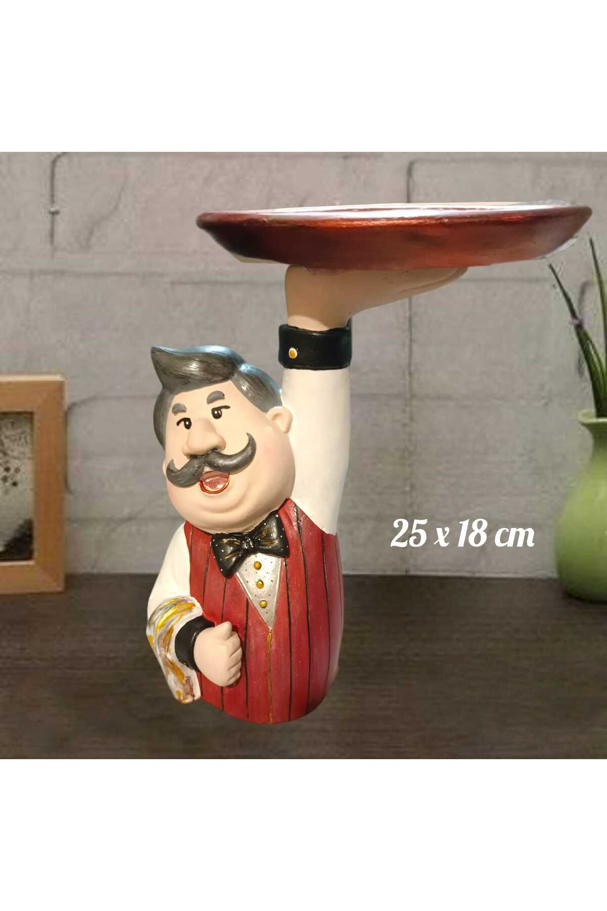 Tepsili Şef Garson Polyester Sunumluk & Biblo