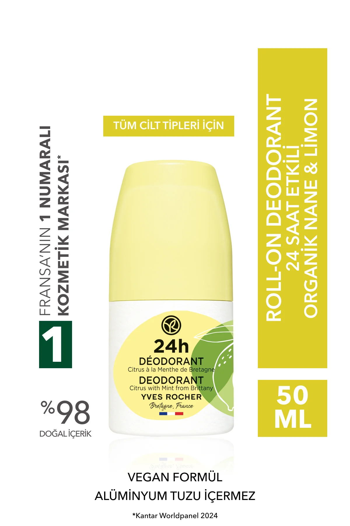 Ter Kokusu Önleyici 24 Saat Etkili Kadın-Erkek Roll-On Deodorant-