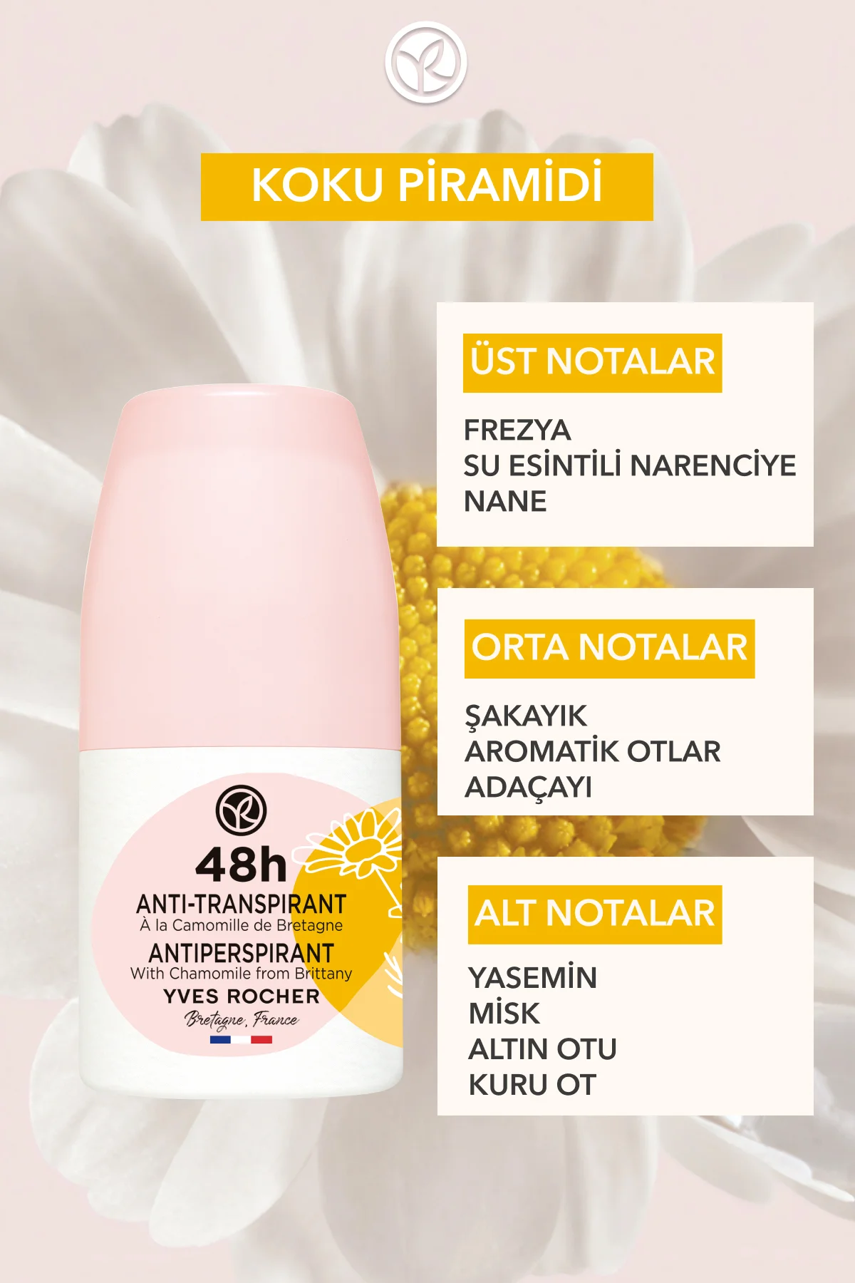 Ter Önleyici 48 saat etkili Kadın Antiperspirant Roll-On- Organik
