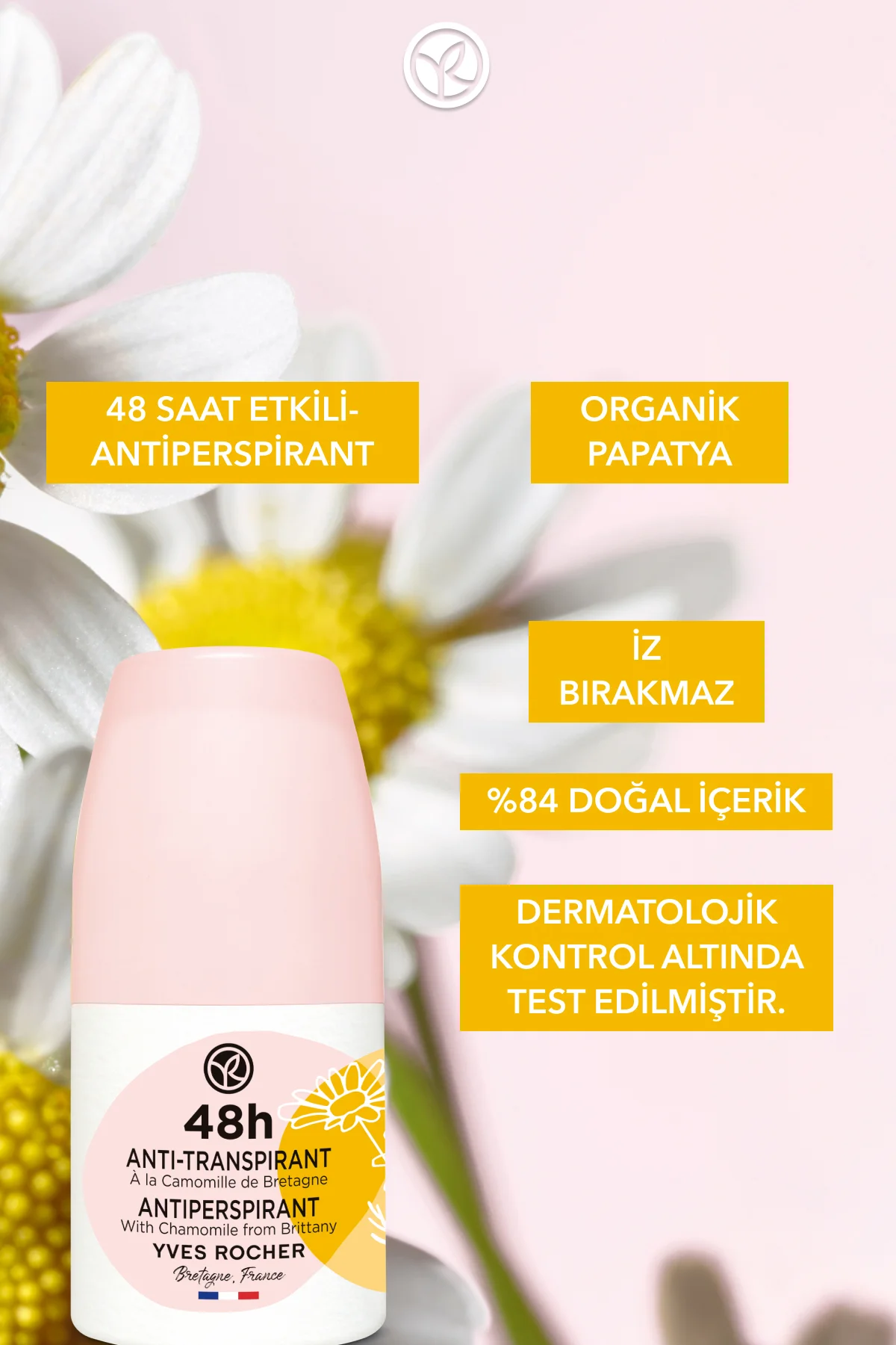 Ter Önleyici 48 saat etkili Kadın Antiperspirant Roll-On- Organik