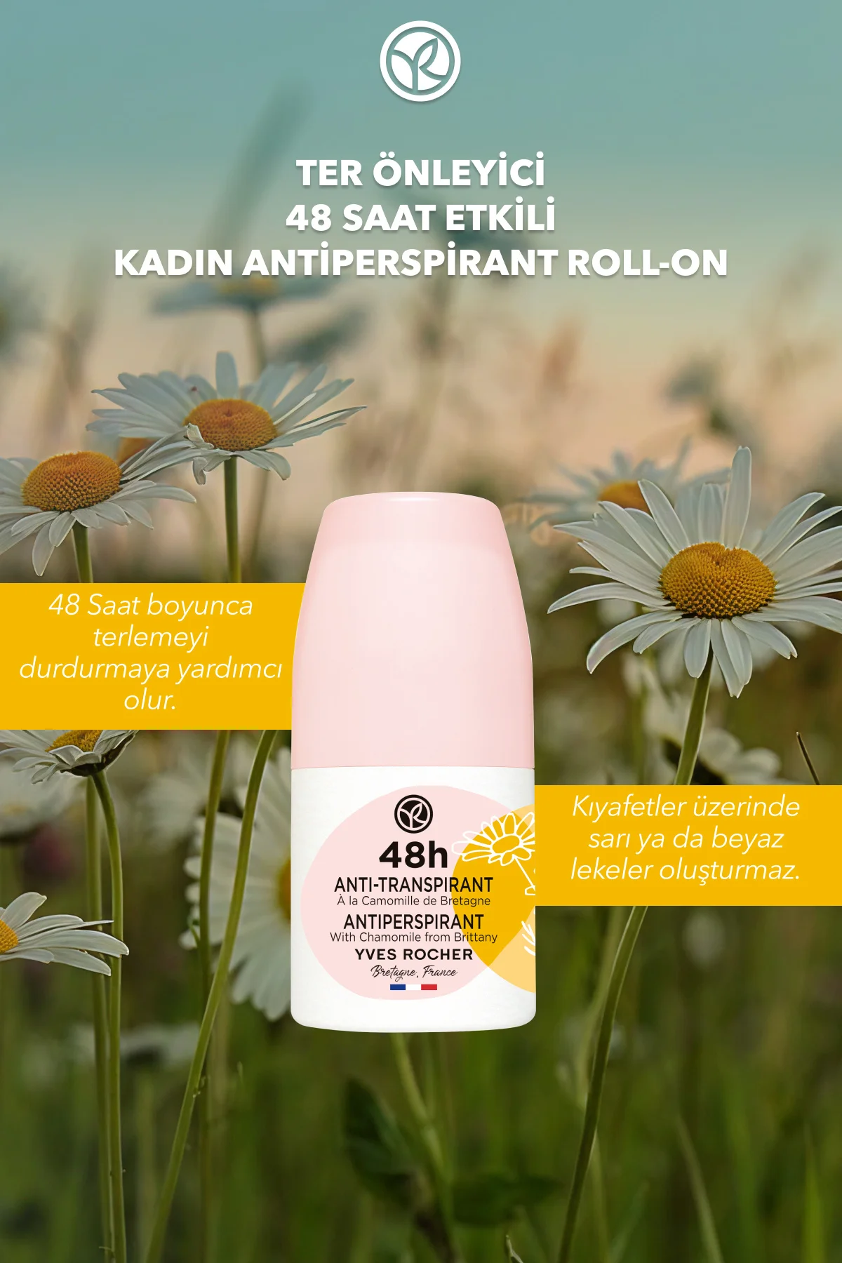 Ter Önleyici 48 saat etkili Kadın Antiperspirant Roll-On- Organik