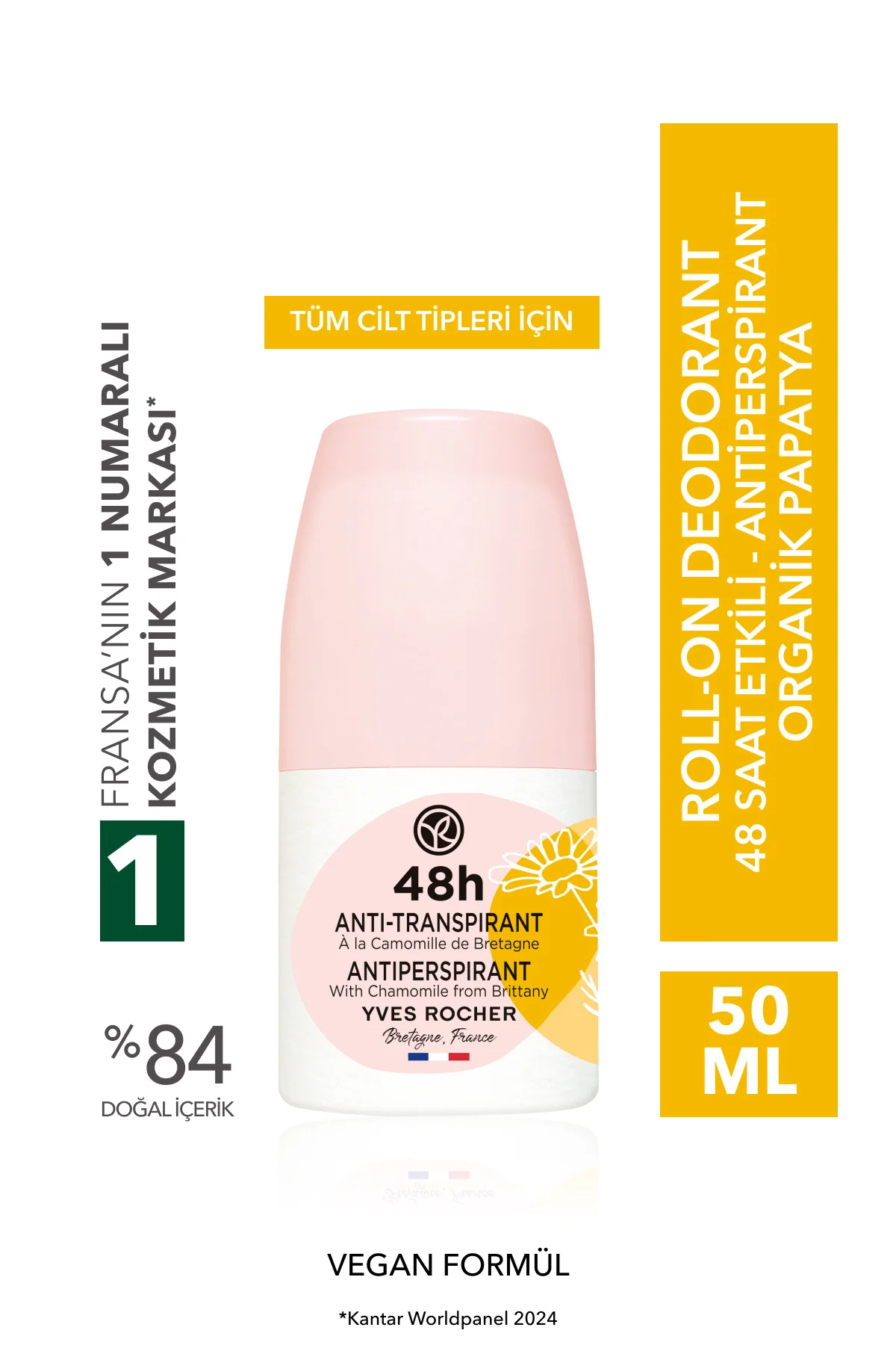 Ter Önleyici 48 saat etkili Kadın Antiperspirant Roll-On- Organik