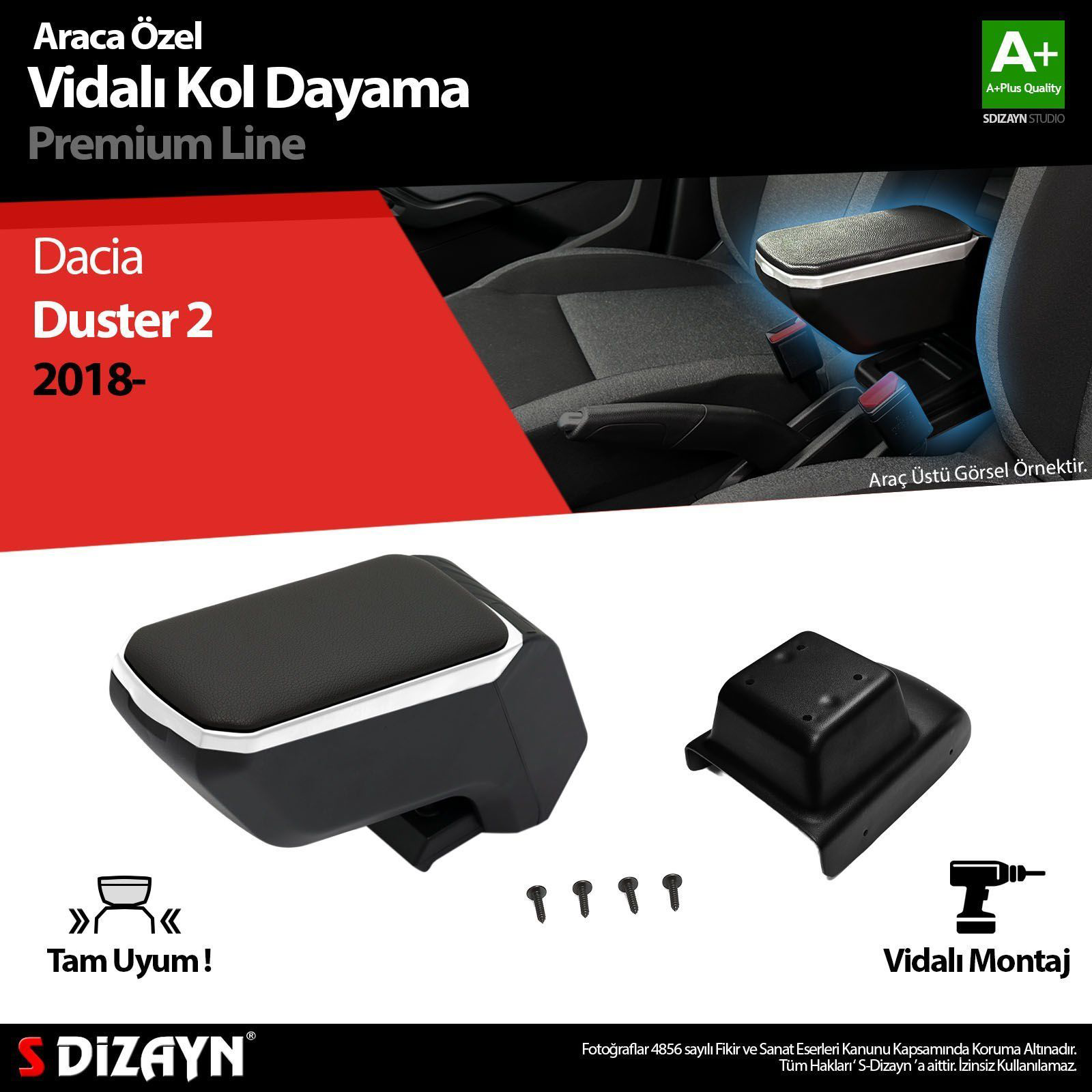 Drs Tuning Ter Uyumlu 2 Kol Dayama Kolçak Abs Vidalı Gri 2018 Üzeri A+Kalite