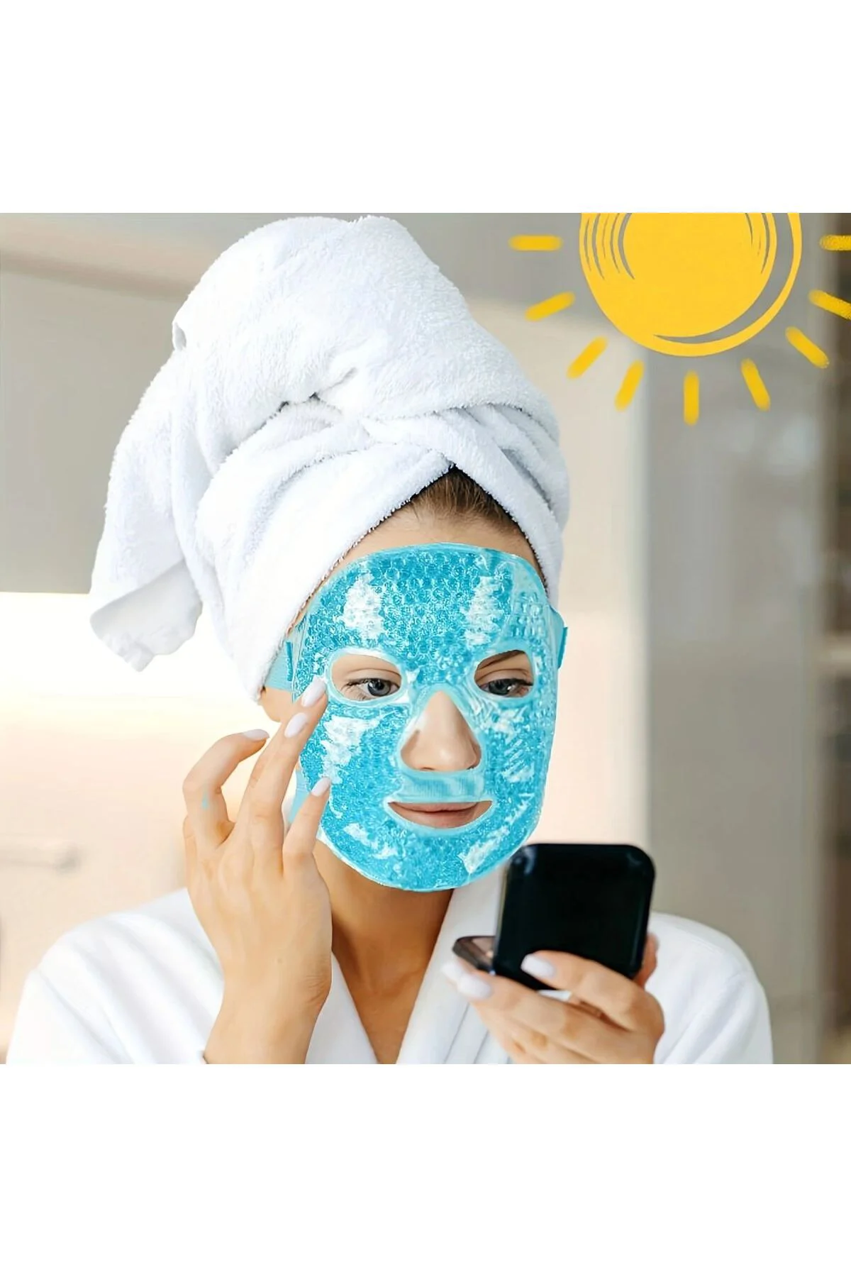 Terapi Jel Yüz Maskesi Soğuk Ve Sıcak Boncuklu Ayarlanabilir Mask Terapi Jel Yüz Maskesi Soğuk Ve Sıcak Boncuklu Ayarlanabilir Mask