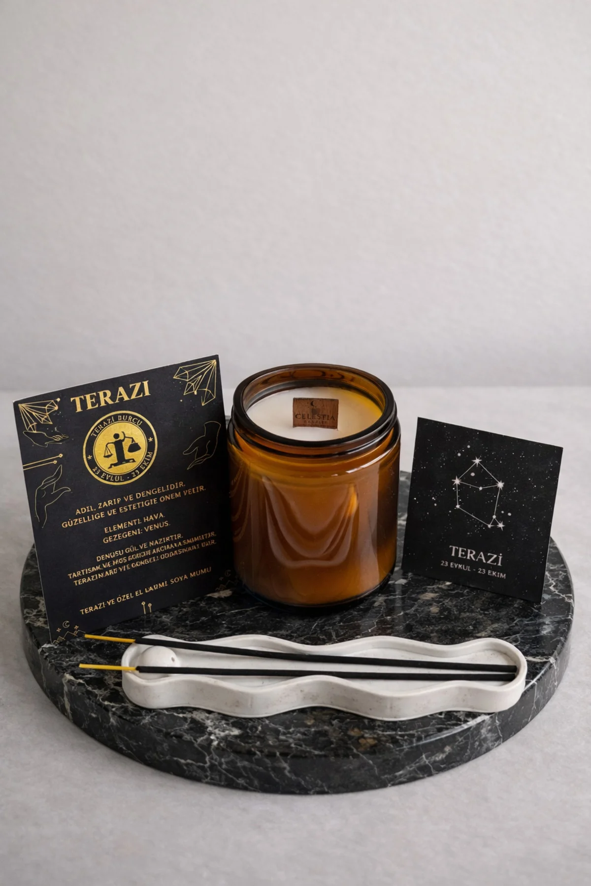 Terazi Burç Kişiye Özel Mum Seti %100 Doğal (Soya Wax)