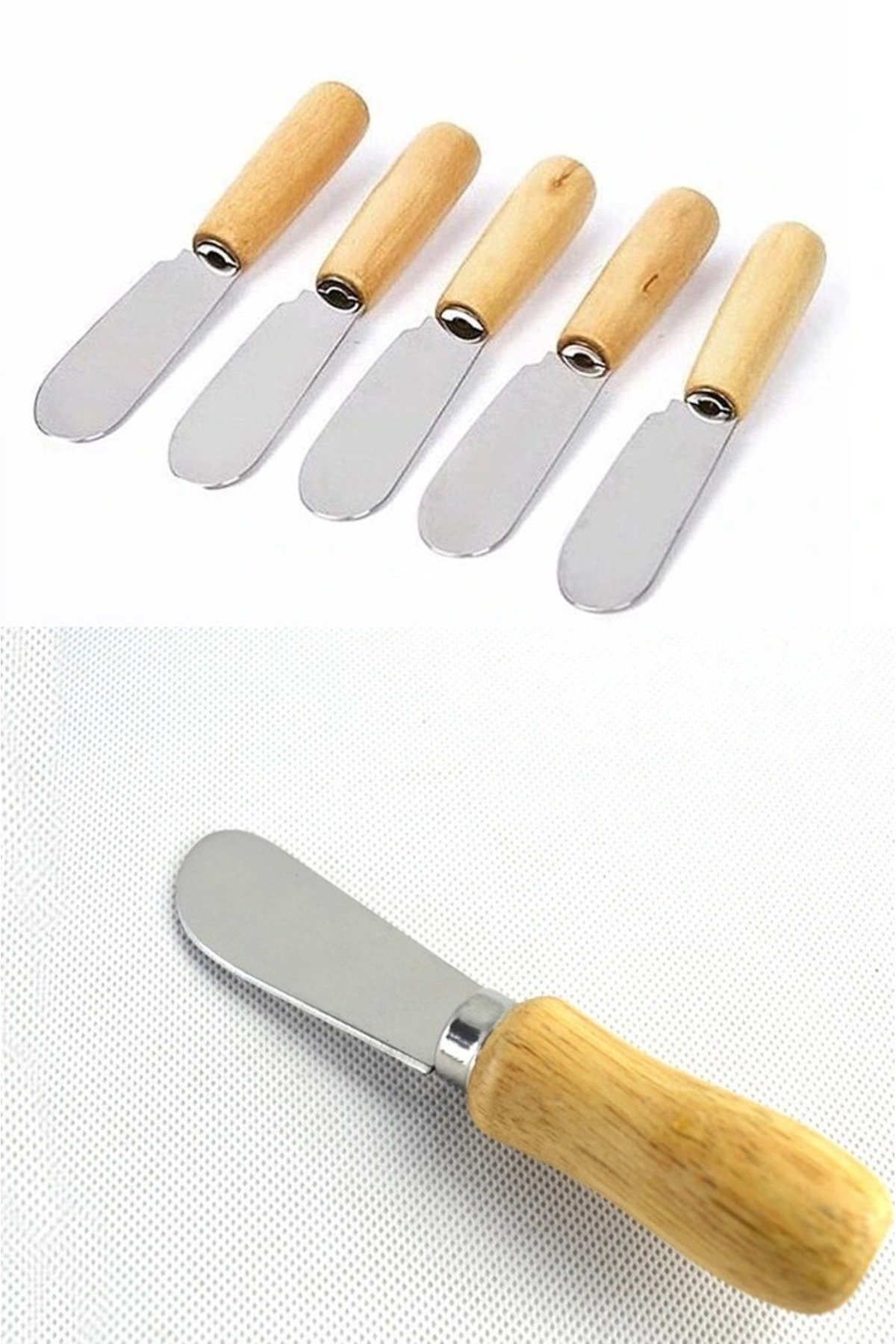 Tereyağı Bıçağı - Mini Spatula Ahşap Saplı 6 Adet Tereyağı Bıçağı - Mini Spatula Ahşap Saplı 6 Adet