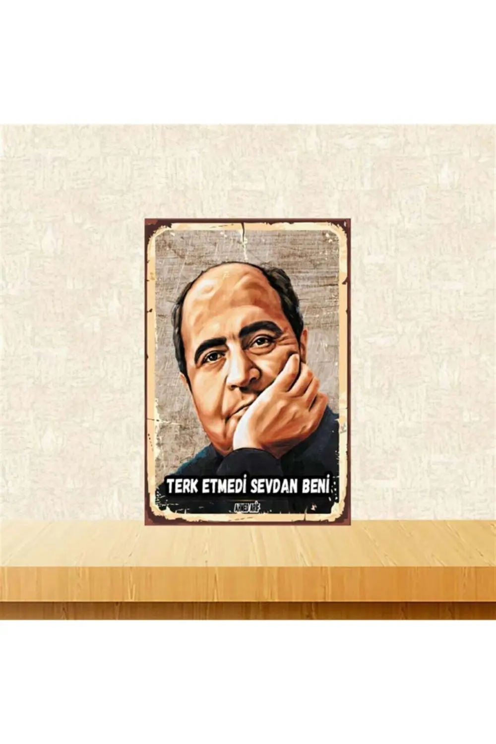 Terk Etmedi Sevdan Beni Ahmed Arif 20-30 Cm Retro Ahşap Poster Tk