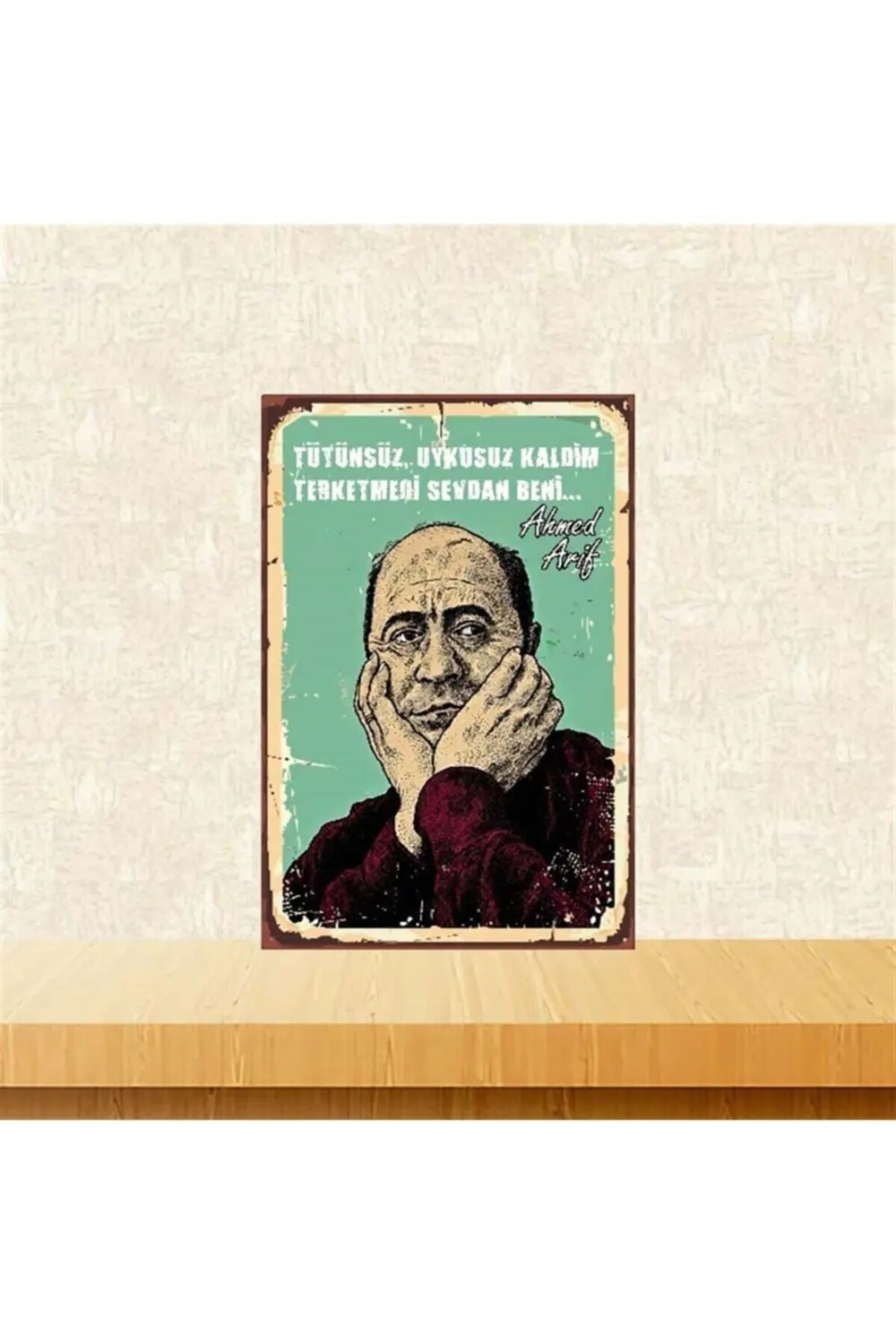 Terketmedi Sevdan Beni 20-30 cm Retro Ahşap Poster