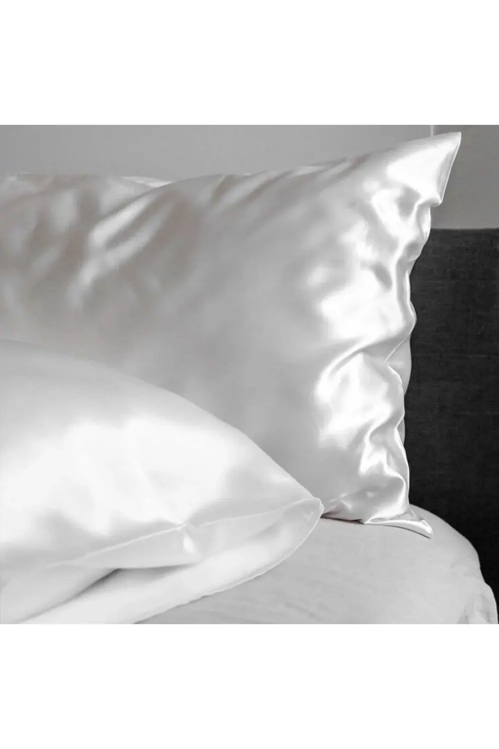Terletmeyen İpek Saten Yastık Kılıfı 2'li 50x70 Beyaz