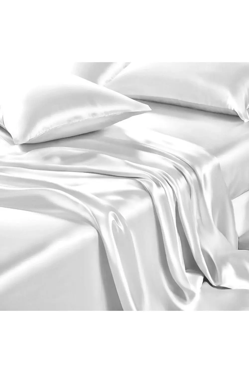 Terletmeyen İpek Saten Yastık Kılıfı 2'li 50x70 Beyaz