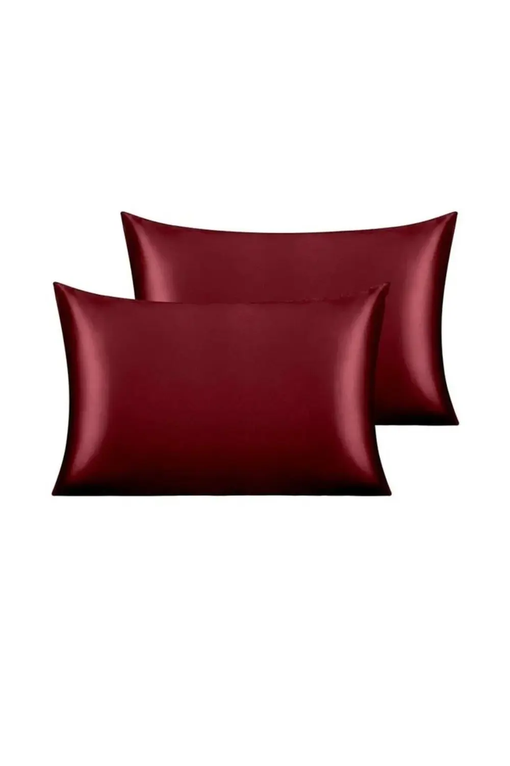 Terletmeyen İpek Saten Yastık Kılıfı 2'li 50x70 Bordo