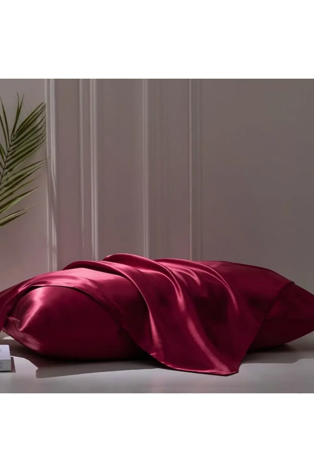 Terletmeyen İpek Saten Yastık Kılıfı 2'li 50x70 Bordo