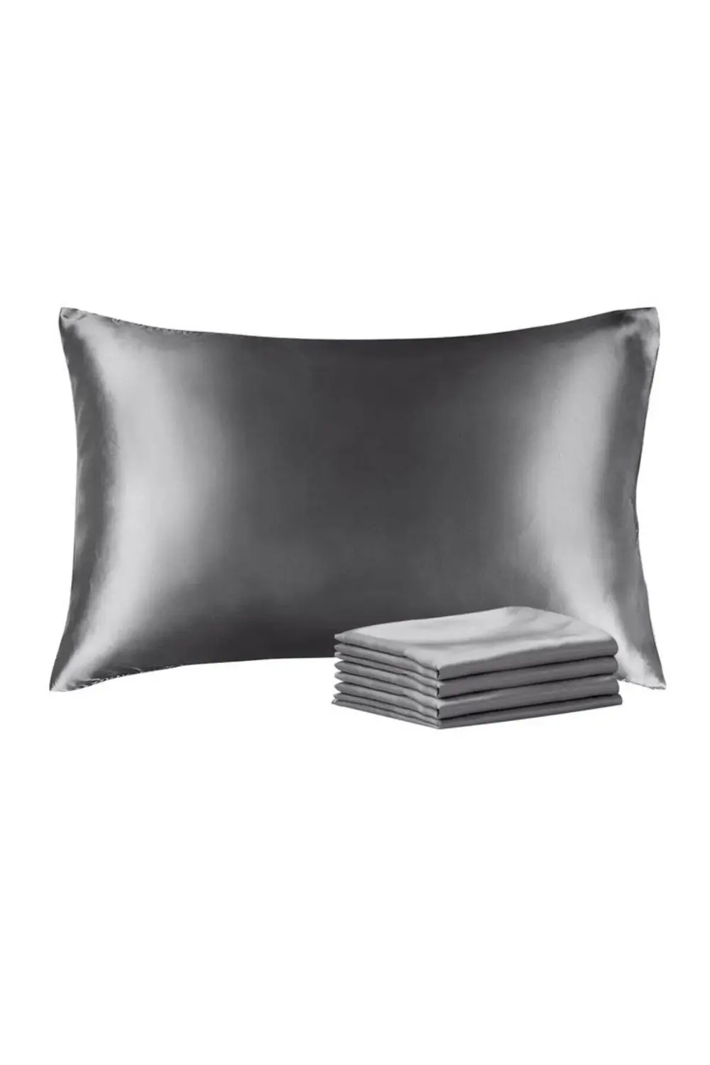 Terletmeyen İpek Saten Yastık Kılıfı 2'li 50x70 Gri