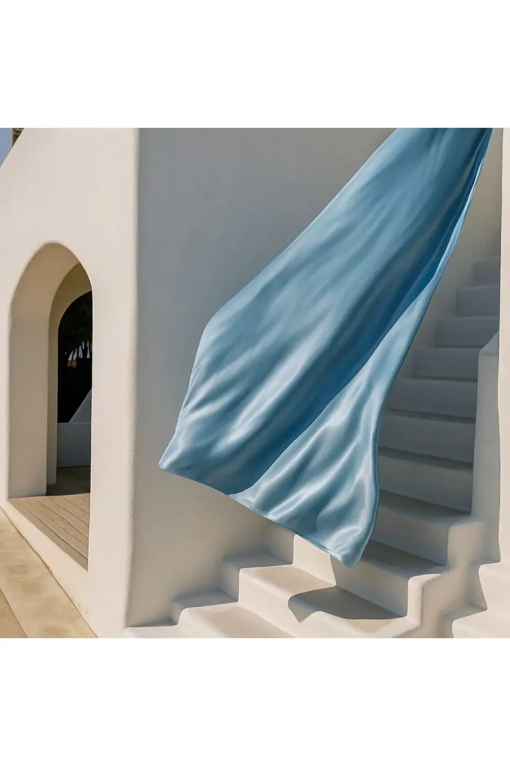 Terletmeyen İpek Saten Yastık Kılıfı 2'li 50x70 Mavi