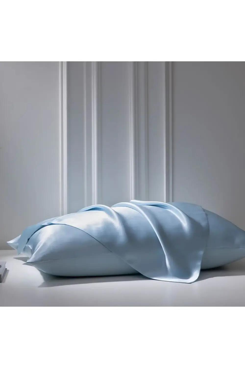 Terletmeyen İpek Saten Yastık Kılıfı 2'li 50x70 Mavi