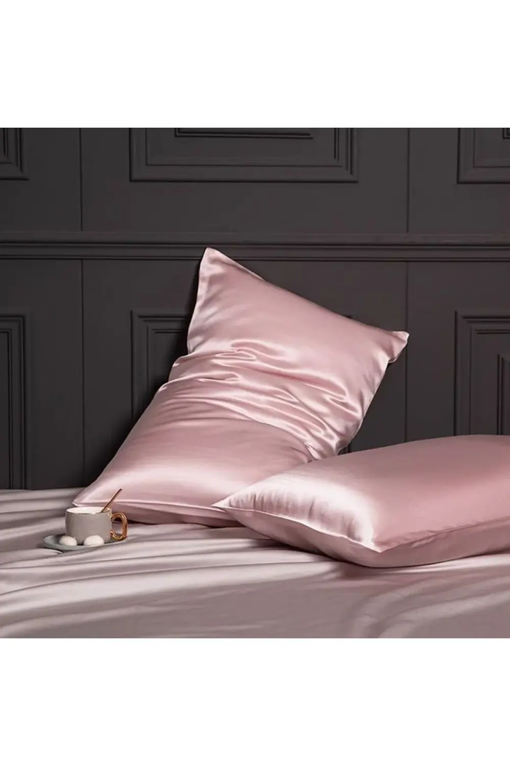 Terletmeyen İpek Saten Yastık Kılıfı 2'li 50x70 Pembe