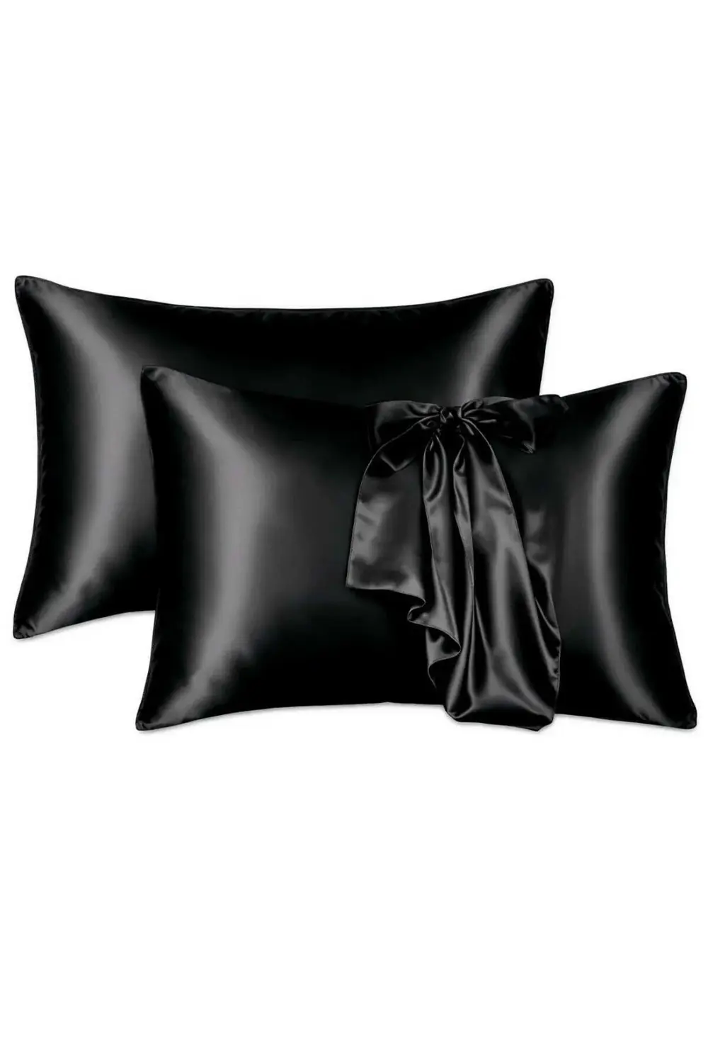 Terletmeyen İpek Saten Yastık Kılıfı 2'li 50x70 Siyah