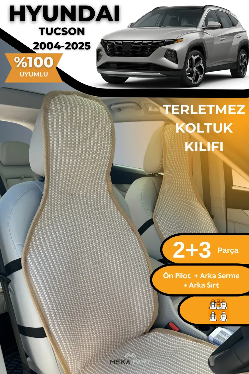 Terletmez Oto Koltuk Koruyucu Kılıf %100 Pamuk 5 li Tam Set Mavi