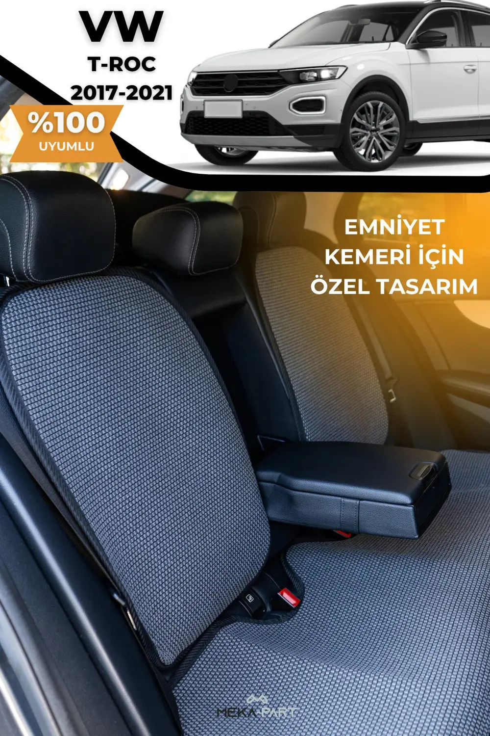 Terletmez Oto Koltuk Koruyucu Kılıf %100 Pamuk 5 li Tam Set Mavi